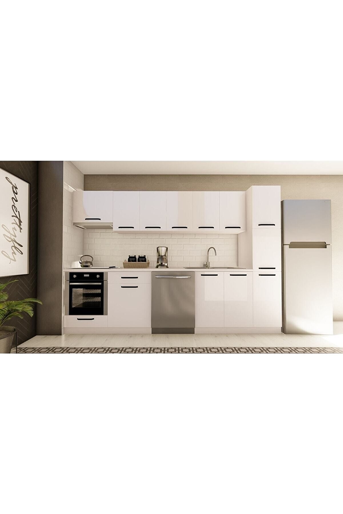 Vi̇sasconcept 60 Cm &Ccedil;ok Ama&ccedil;lı Mutfak Ankastre Dolabı Beyaz - &Uuml;st Panel Dahi̇l