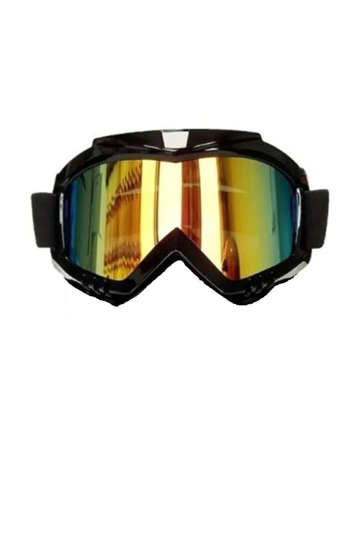 MYG Motosiklet Cross Gözlüğü Lüx Model Süngerli Bant Lastikli Açık Kask Ve Kross Gözlük