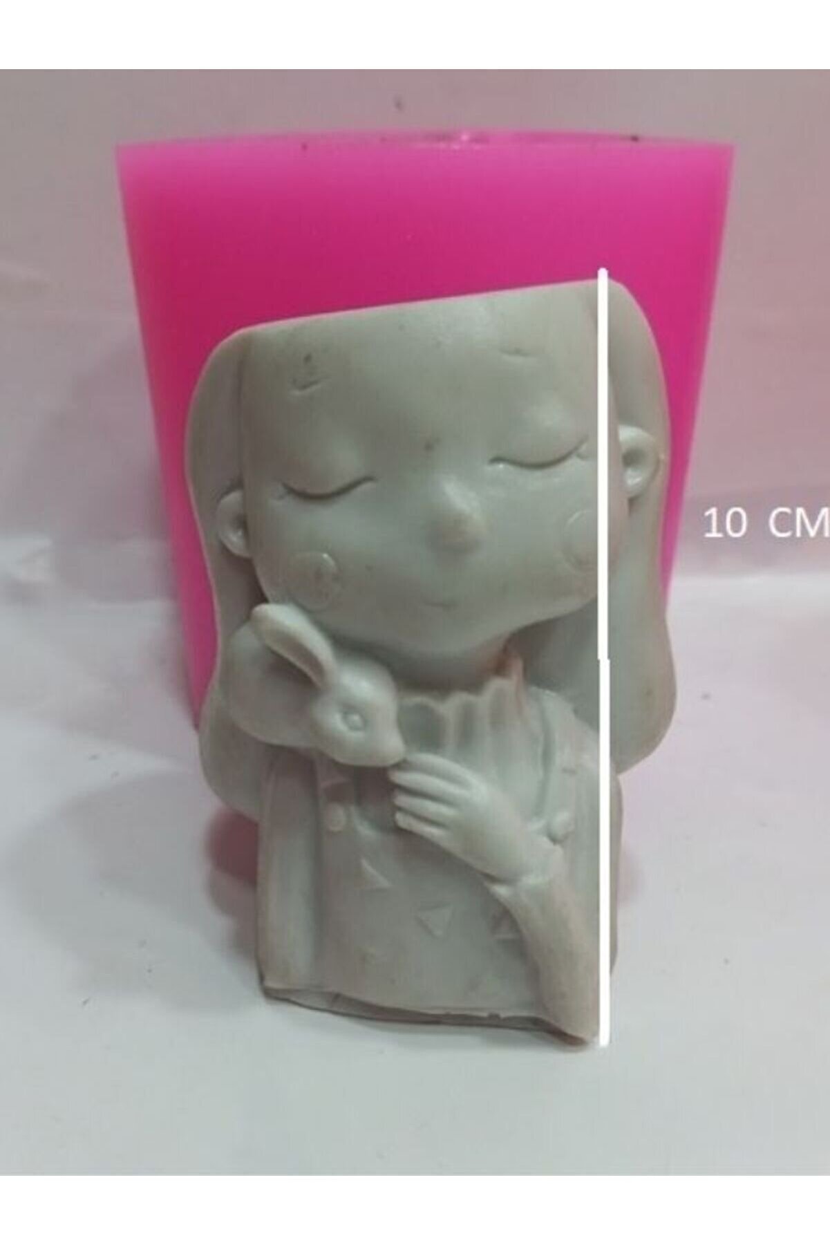 Kalıpcınızburada Tavşanlı Kız Saksı Si̇li̇kon Kalıp