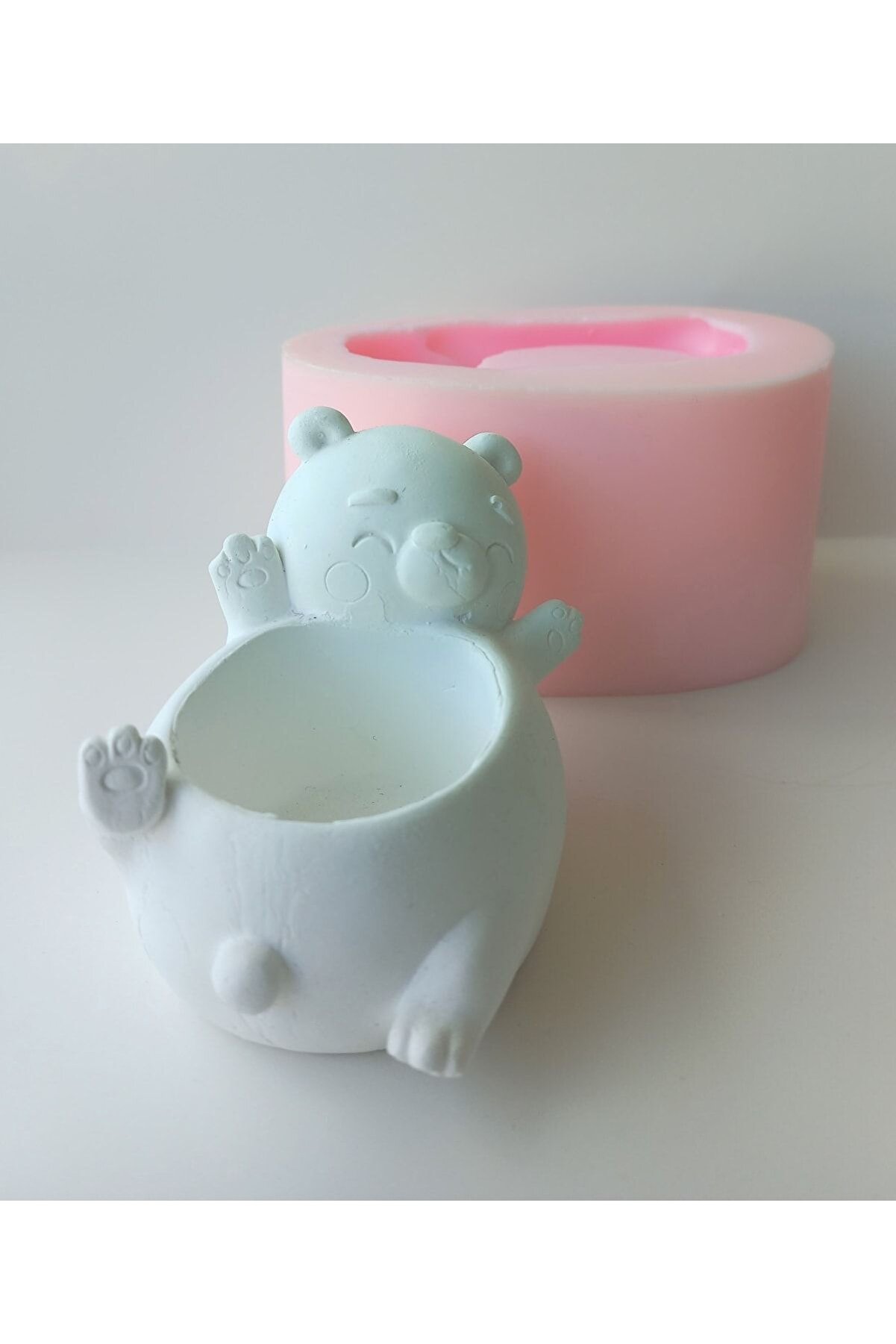 Kalıpcınızburada Ayıcık Saksı Si̇li̇kon Kalıp