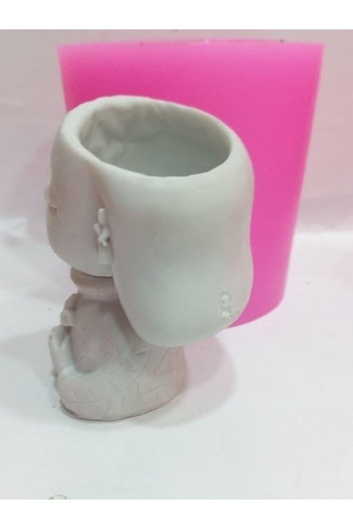 Kalıpcınızburada Yapraklı Kız Saksı Si̇li̇kon Kalıp