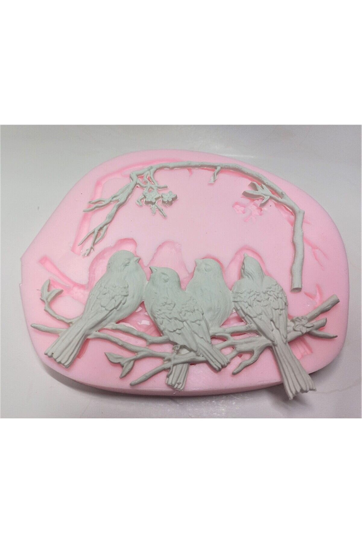 Kalıpcınızburada Kuşlu Dekorati̇f Süsleme Kalıbı K6119