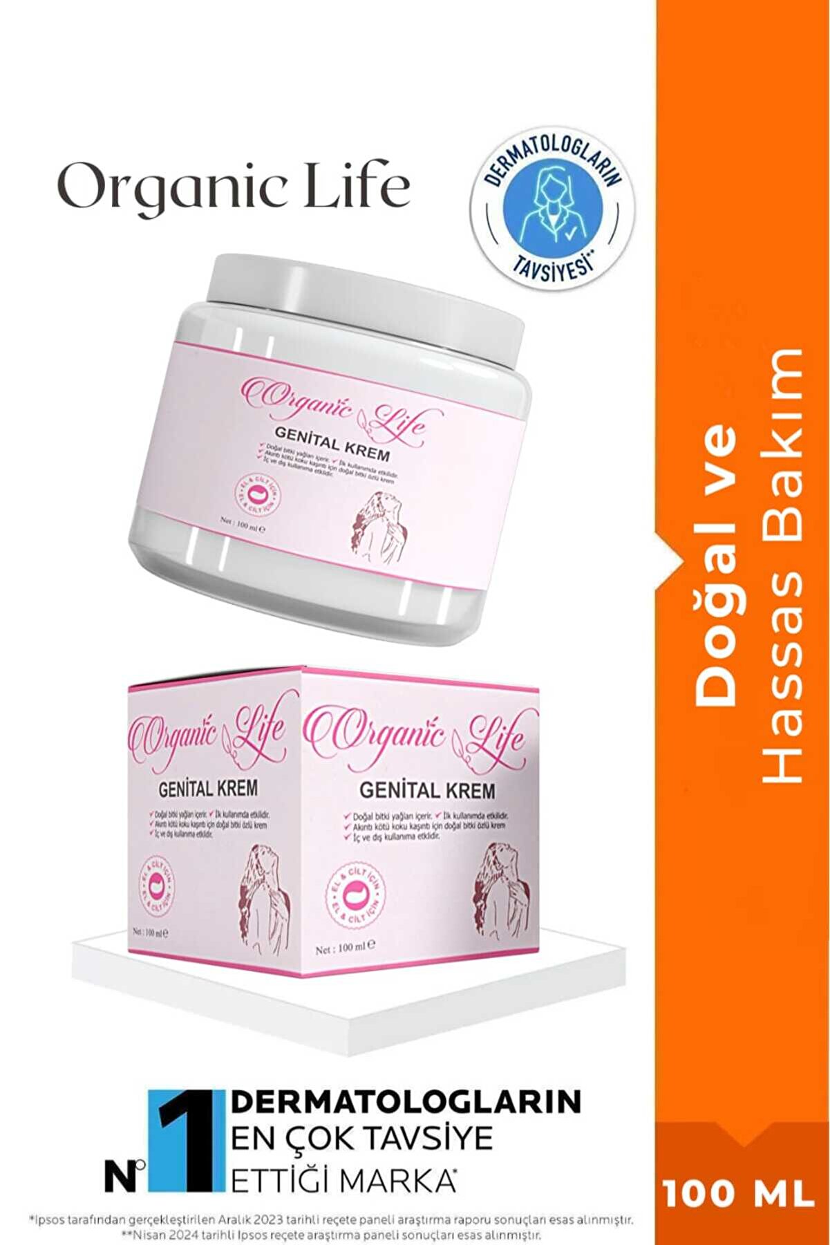 organic life Genital Bölge Kremi Genital Koku Kaşıntı Kremi 100 ML