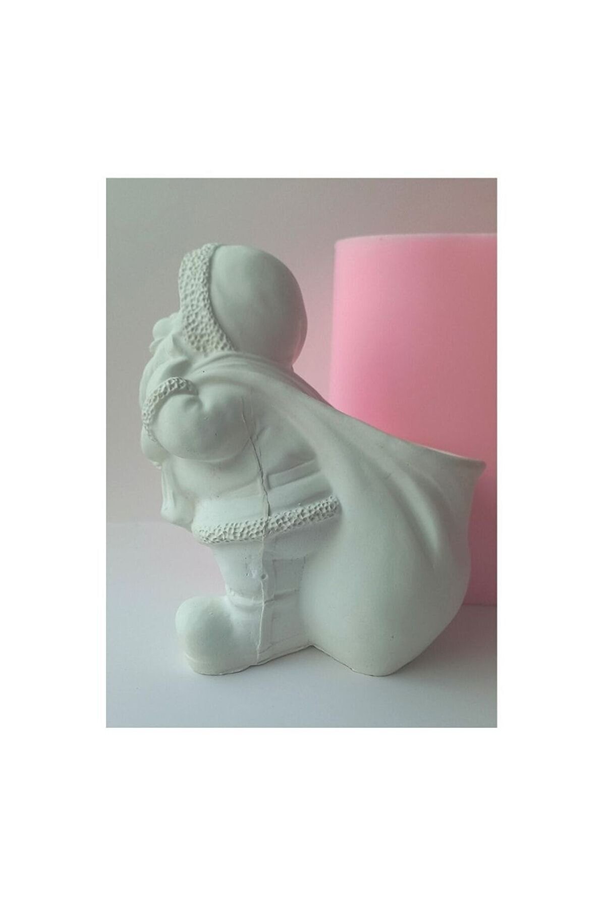Kalıpcınızburada Sepetli̇ Noel Baba Saksı Si̇li̇kon Kalıp
