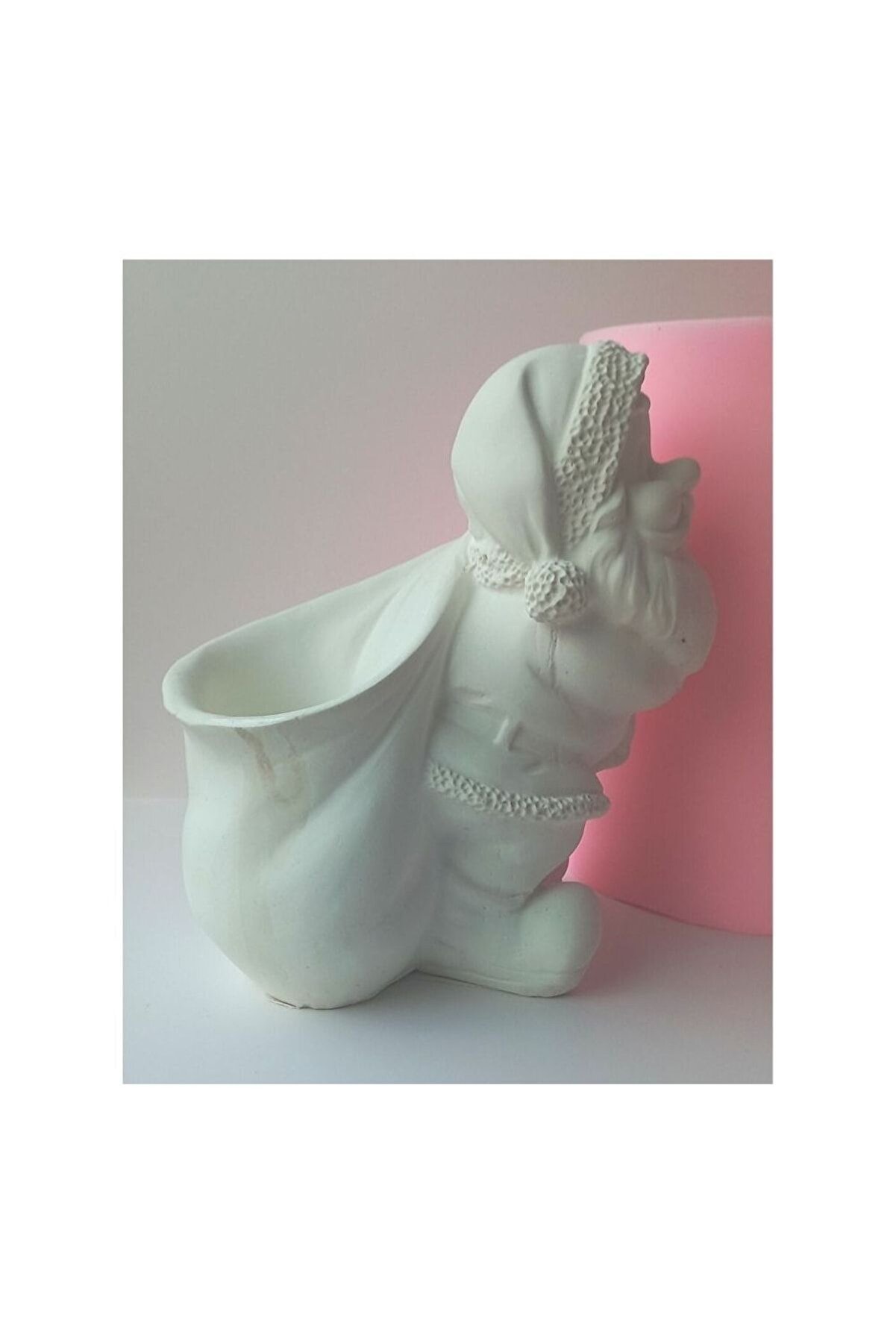 Kalıpcınızburada Sepetli̇ Noel Baba Saksı Si̇li̇kon Kalıp