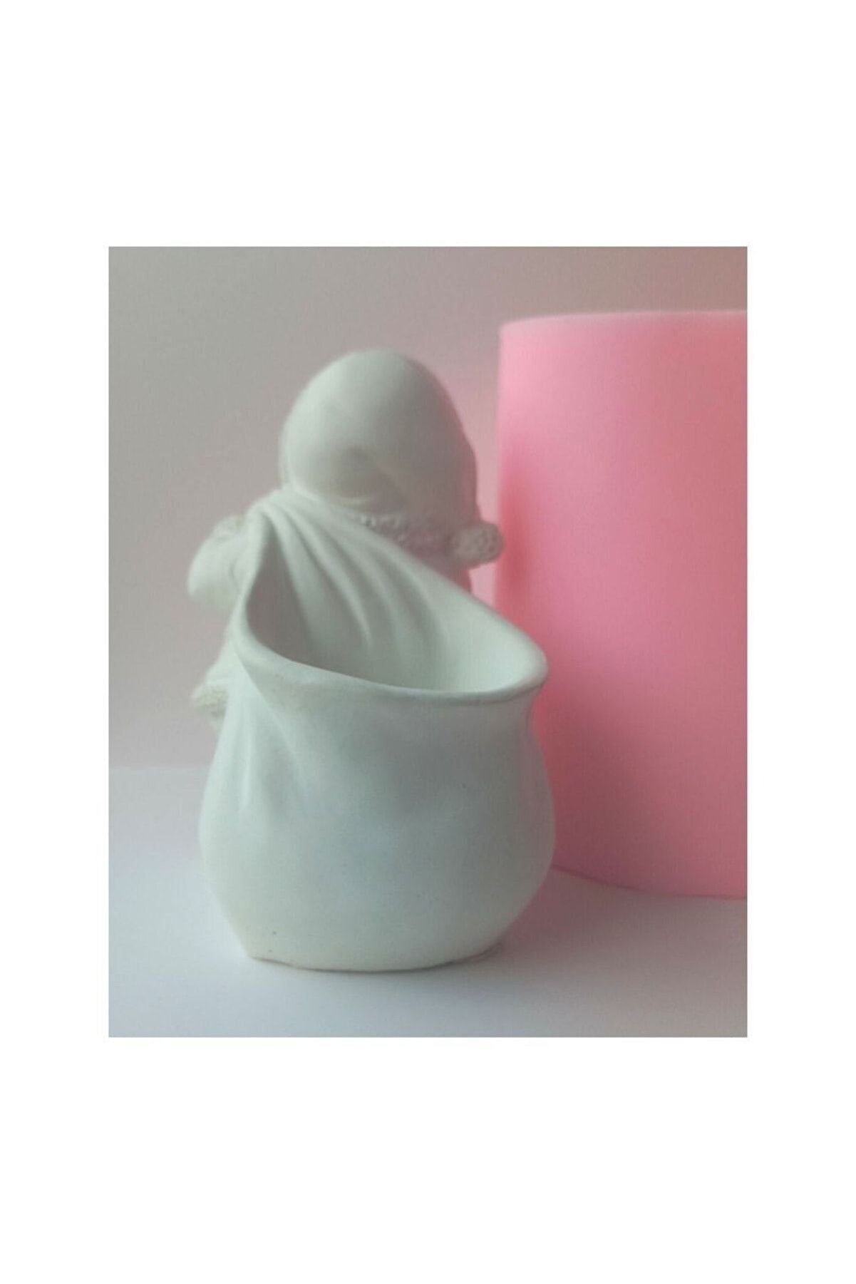 Kalıpcınızburada Sepetli̇ Noel Baba Saksı Si̇li̇kon Kalıp