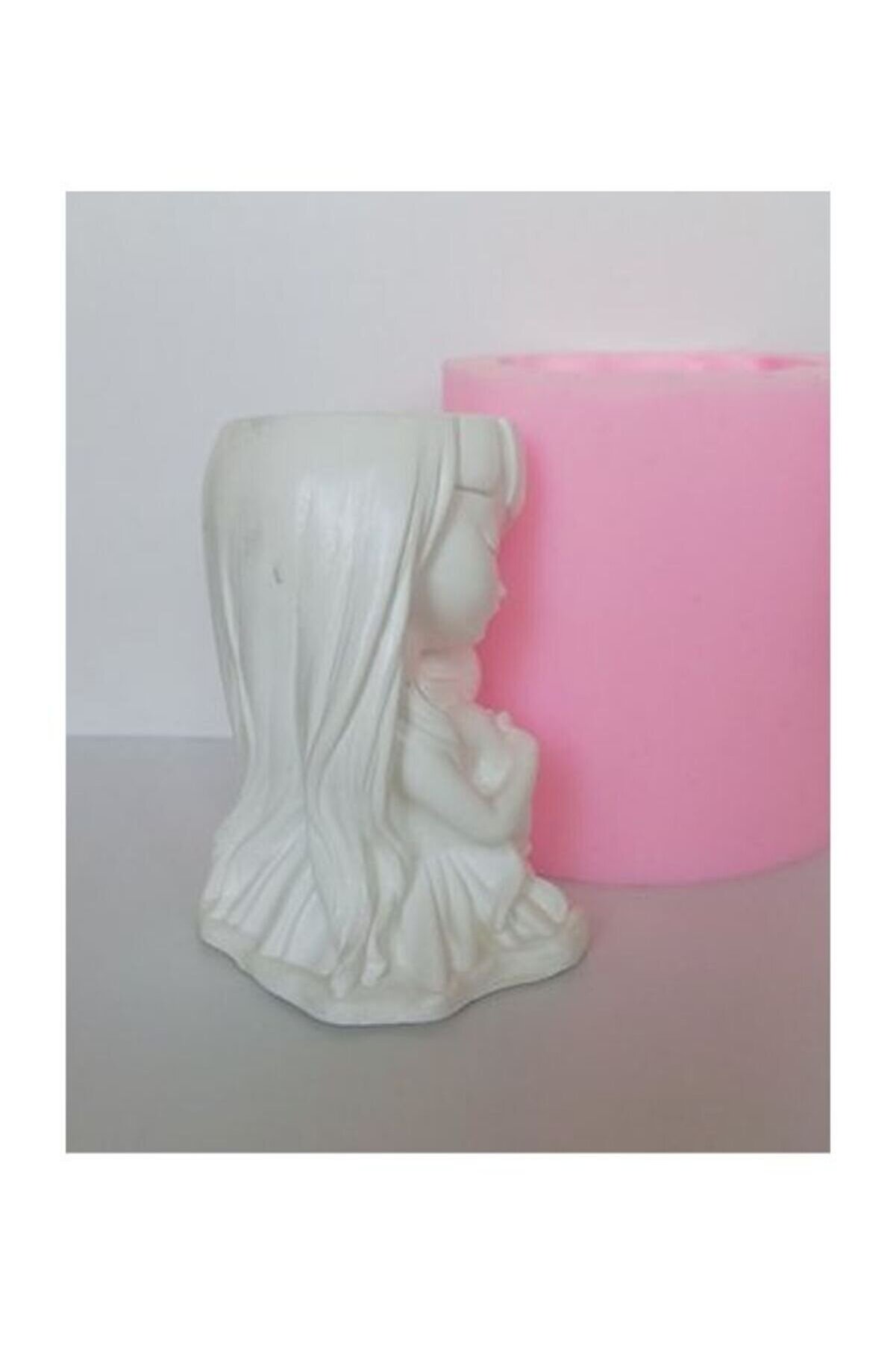 Kalıpcınızburada Kedi̇li̇ Kız Saksı Si̇li̇kon Kalıp