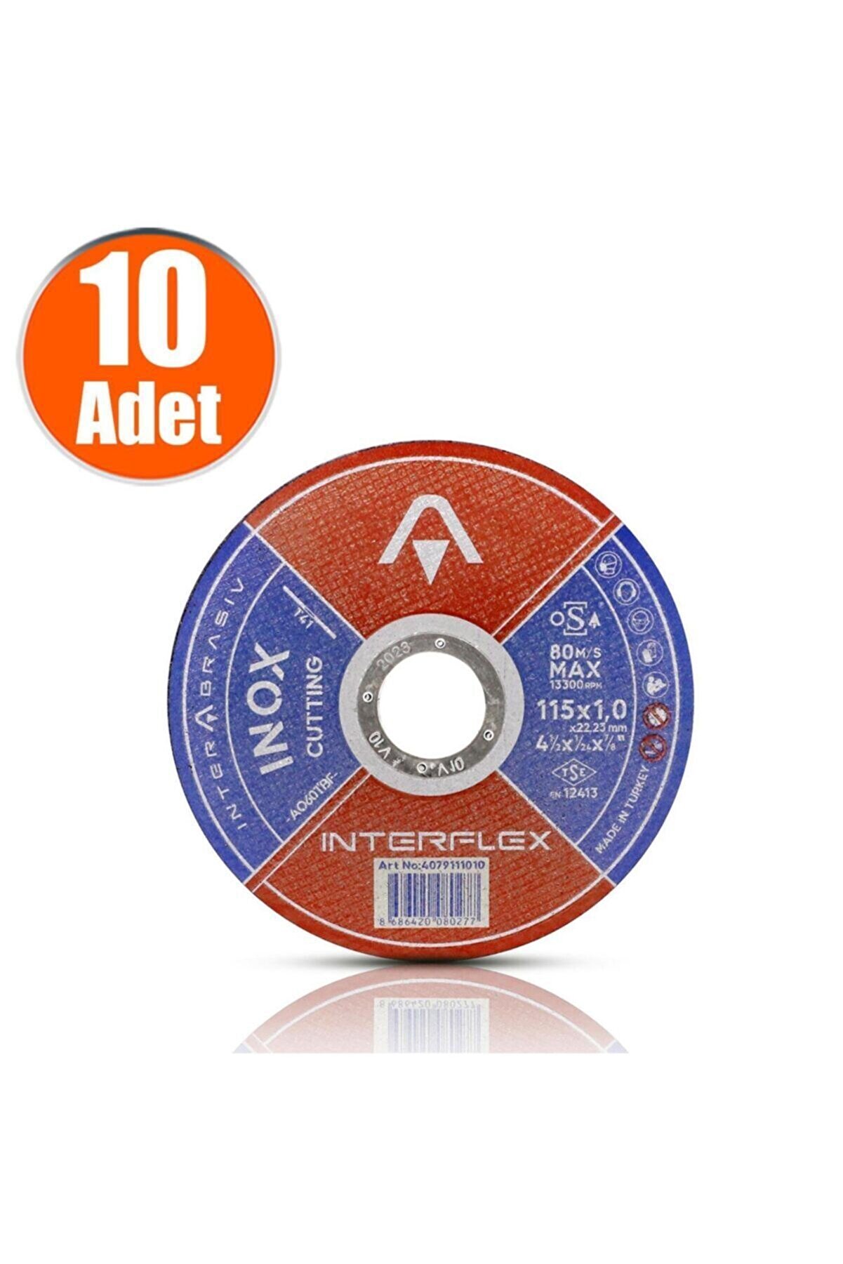 Badem10 Interflex Inox Metal Kesici Taş Disk 115x1.0x22.23 Mm (10 Adet)