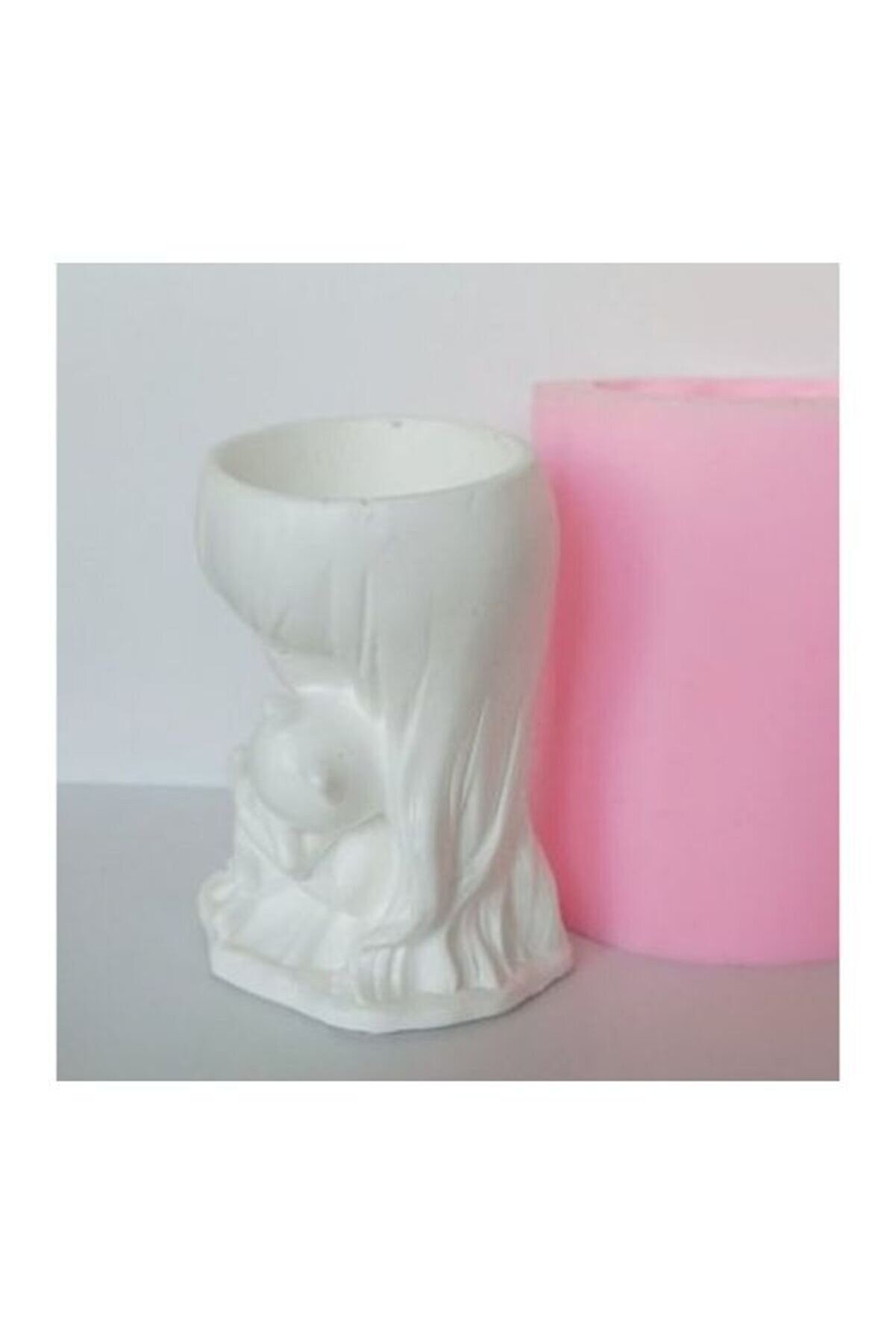 Kalıpcınızburada Kedi̇li̇ Kız Saksı Si̇li̇kon Kalıp