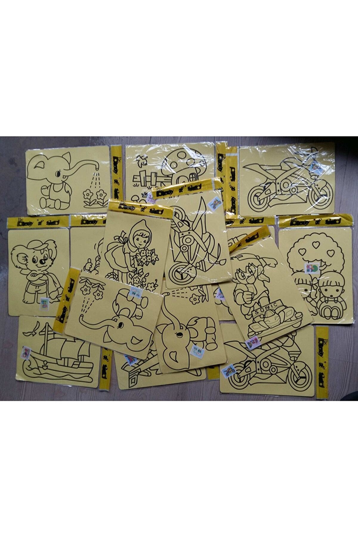 Ai̇rbrush Tattoo Büyük Boy 20 Adet Kum Boyama Seti̇ Kumla Resi̇m Çi̇zme Oyunu