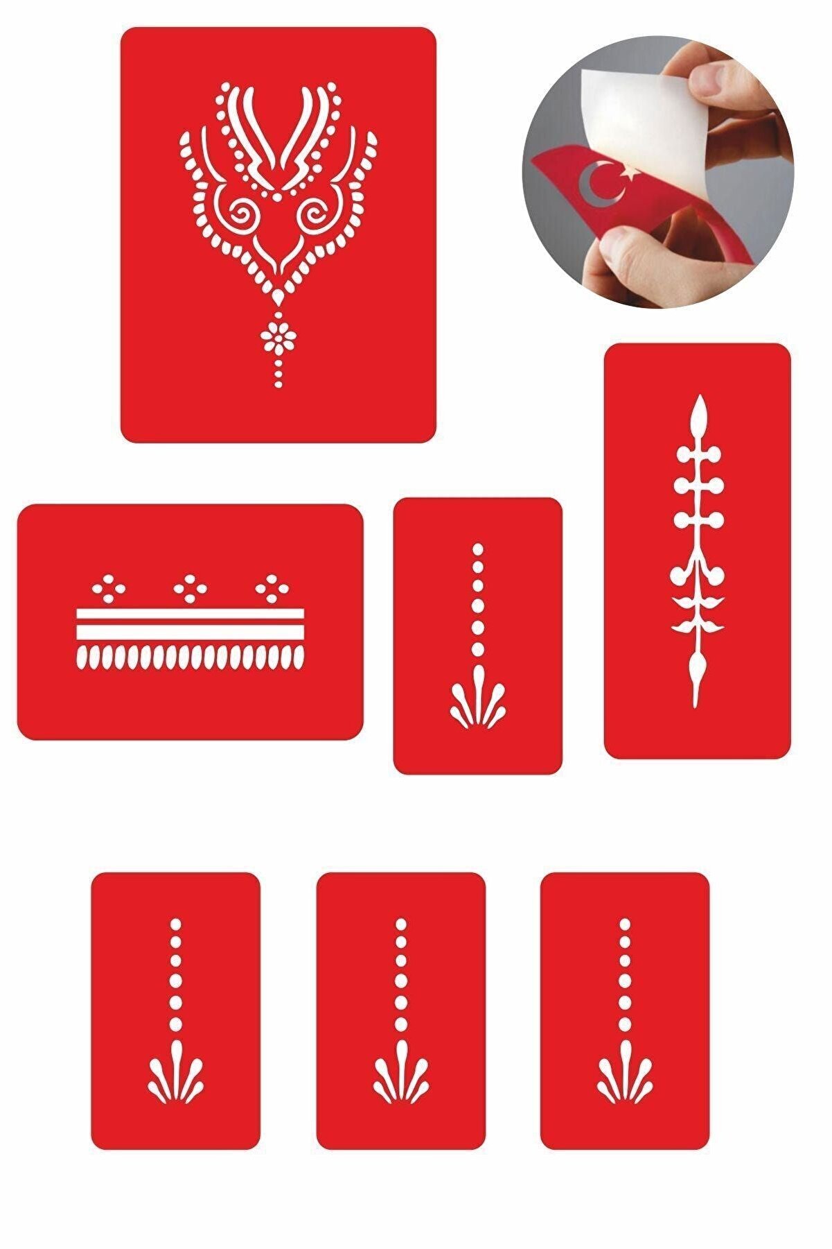 Ai̇rbrush Tattoo Çi̇çekli̇ Kubbe 5 Adet Geçi̇ci̇ Dövme Kına Şablonu