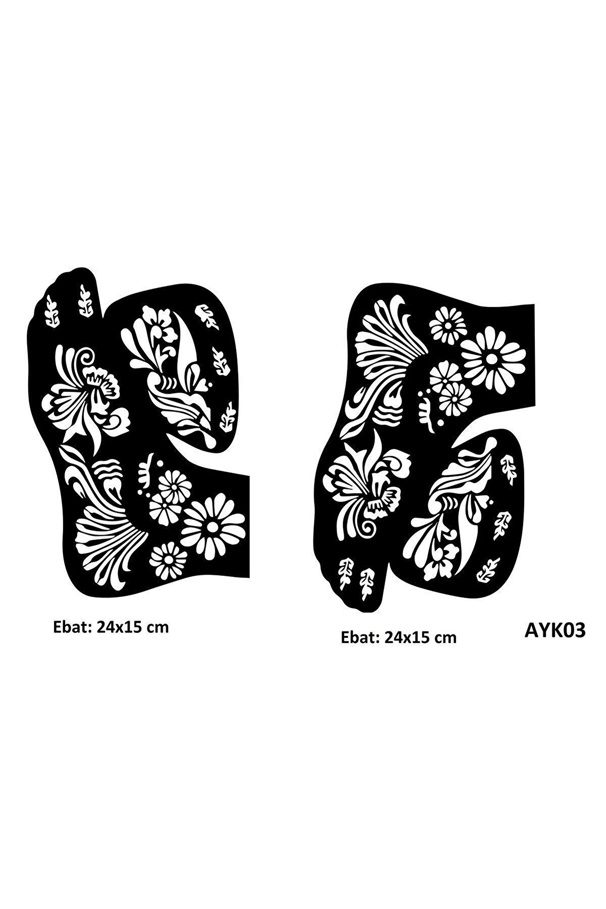 Ai̇rbrush Tattoo Papatya Deseni̇ 2 Adet Ayak Kına Kalıbı Sadece Kalıp Kınasız