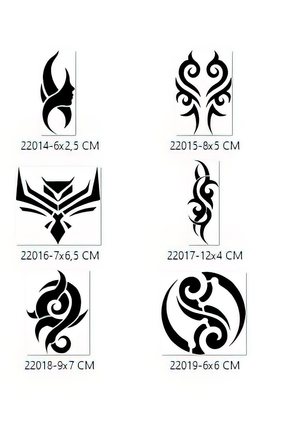 Ai̇rbrush Tattoo Tri̇bal Tasarımlar Geçi̇ci̇ Dövme Şablonu Seti̇ Sadece Desen