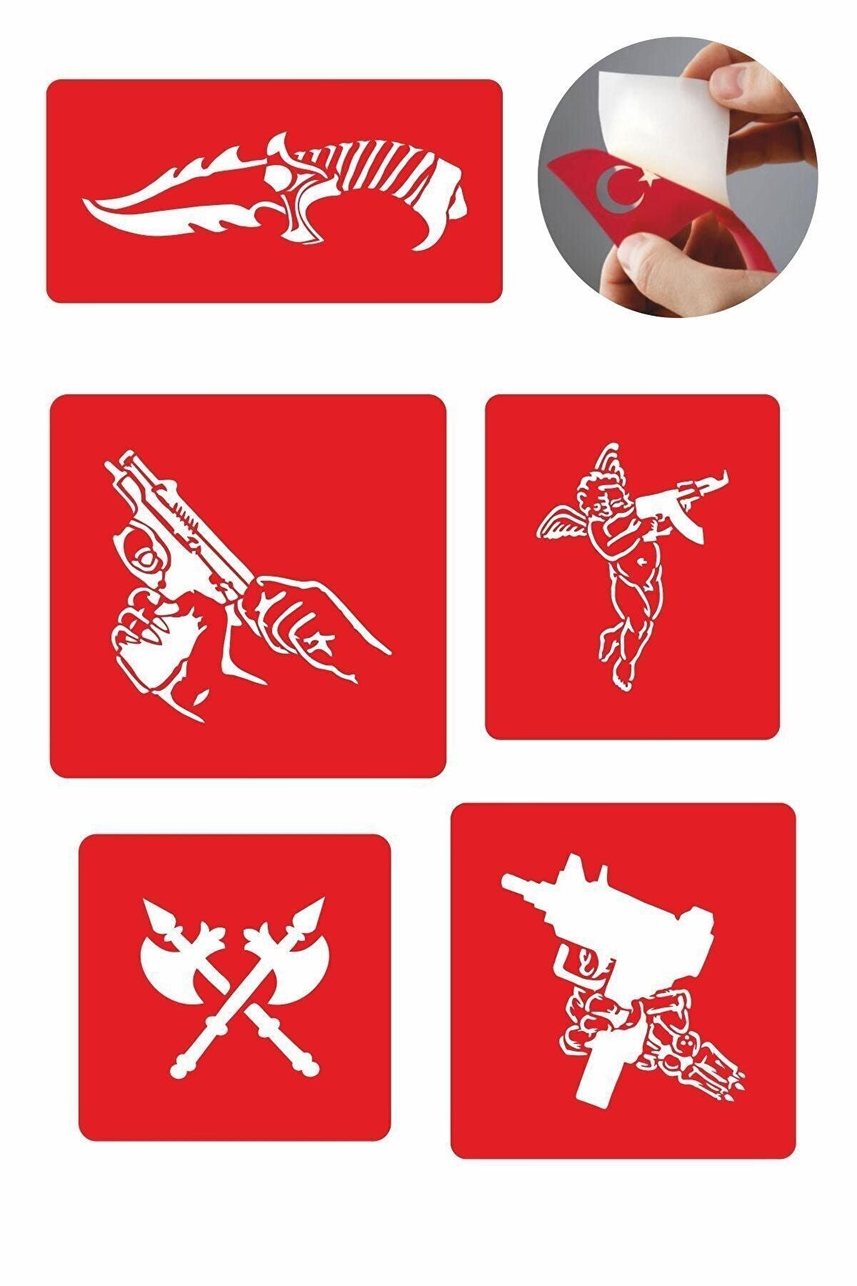 Ai̇rbrush Tattoo Si̇lah Çeşi̇tleri̇ Dövme Şablonu Kına Deseni̇