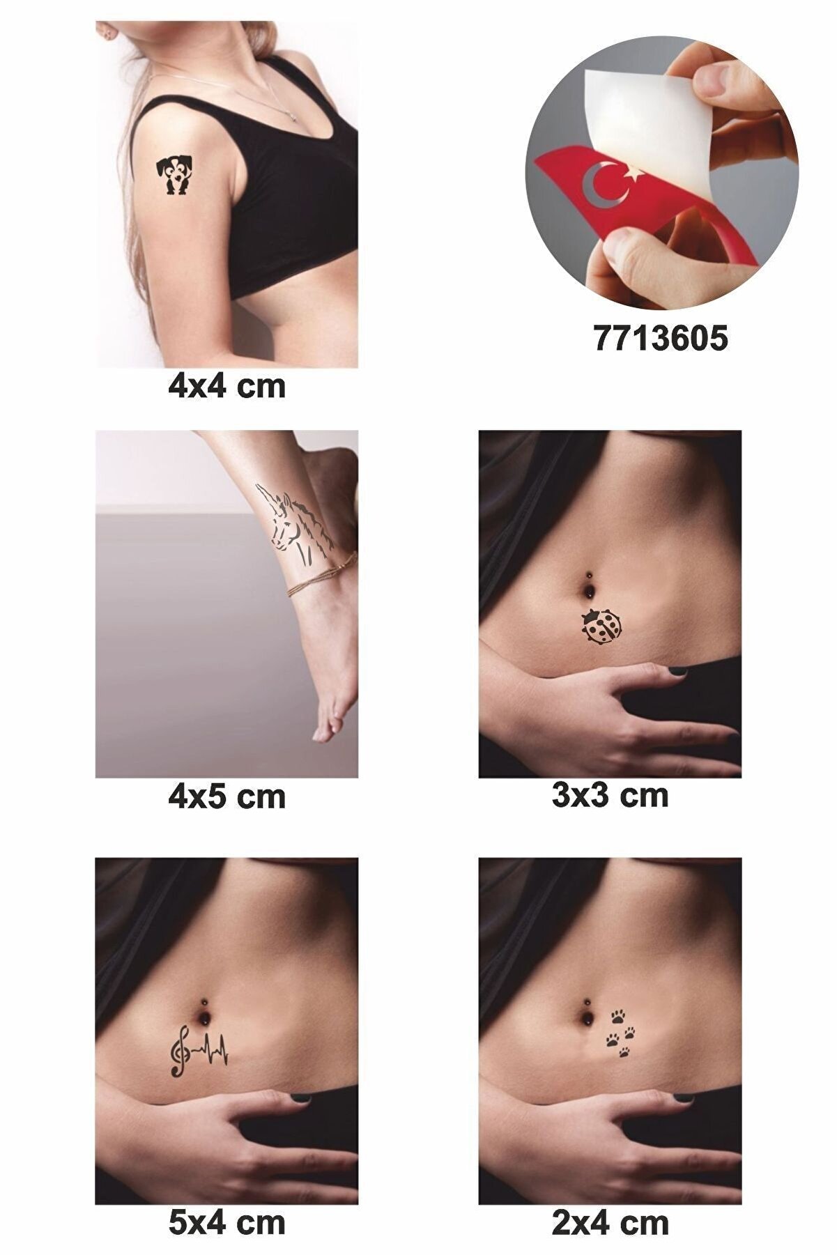 Ai̇rbrush Tattoo Dünya Sporları 5 Adet Geçi̇ci̇ Dövme Kına Şablonu