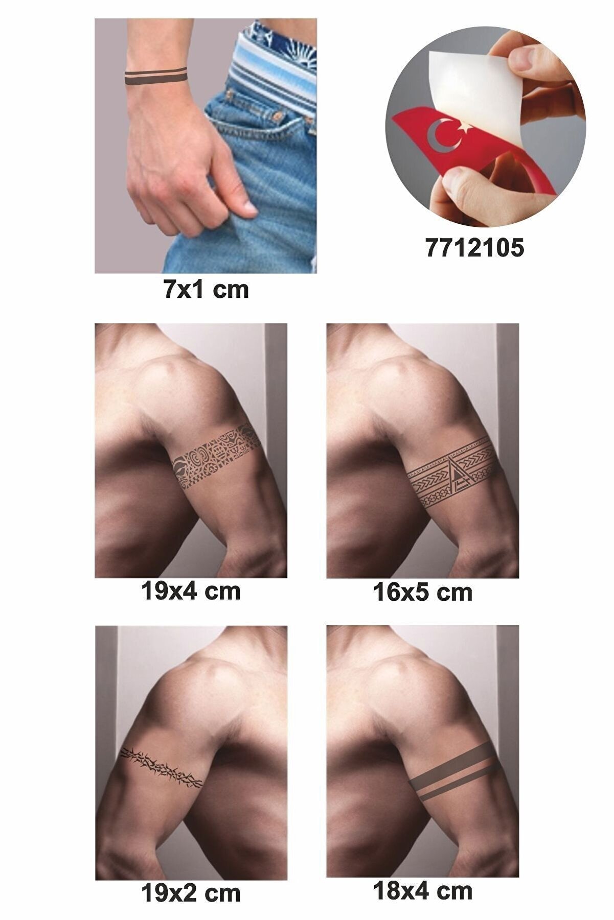 Ai̇rbrush Tattoo Kol Bantları Kabi̇le Moti̇fleri̇ 5 Adet Geçi̇ci̇ Dövme Kına Şablonu