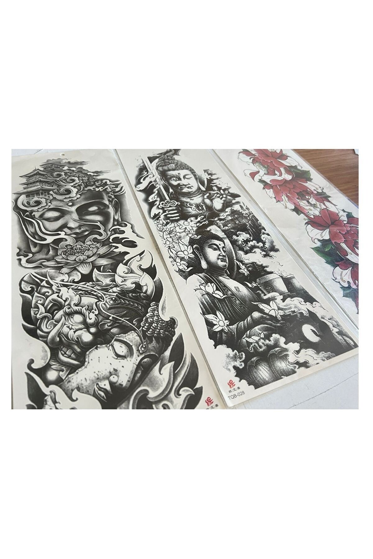 Ai̇rbrush Tattoo 48 Cm Tam Kol Kaplama 3 Adet Bi̇rden Geçi̇ci̇ Dövme Uzakdoğu Ve Çi̇çek