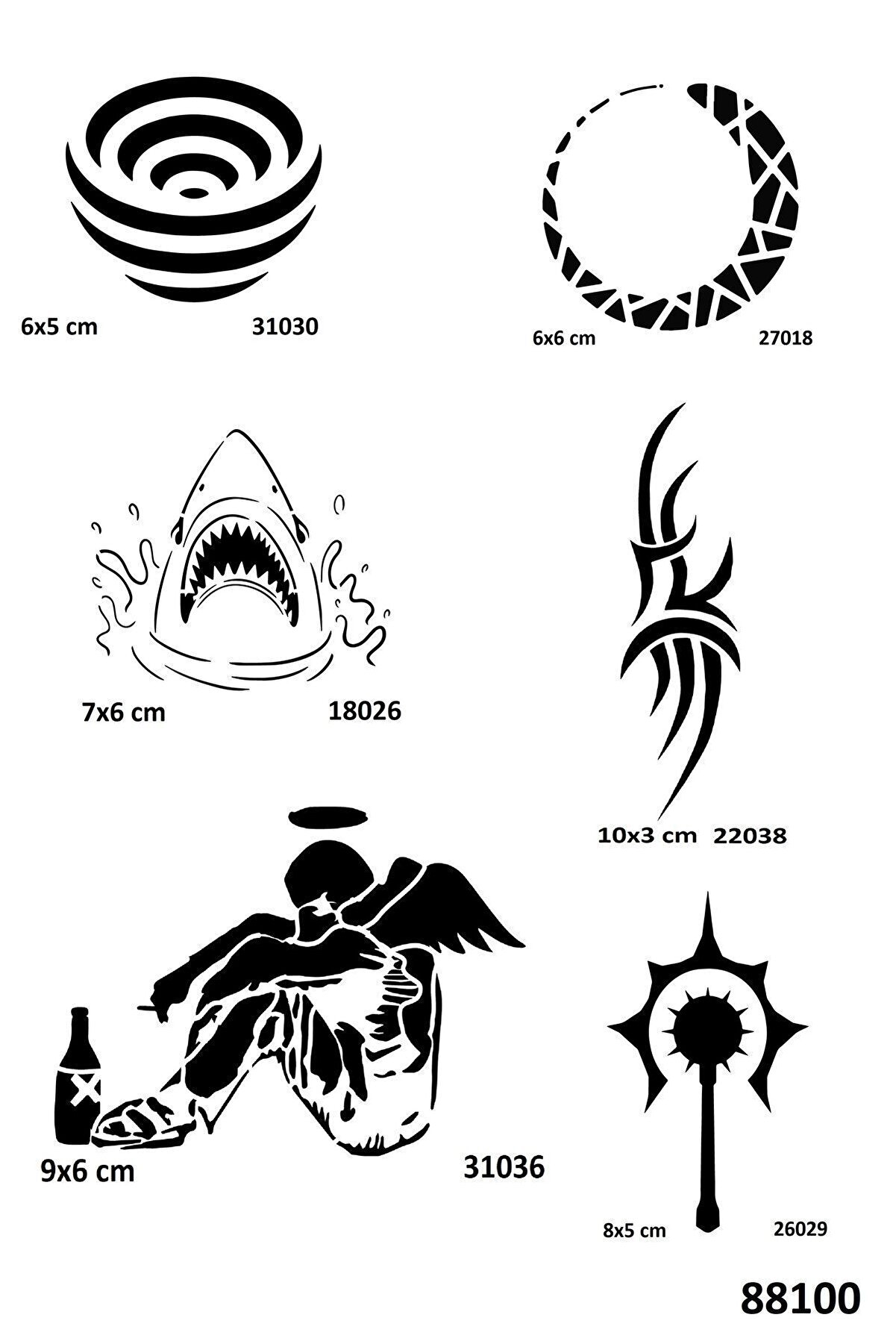 Ai̇rbrush Tattoo Efkar Ve Şeri̇t Spray Tattoo Geçi̇ci̇ Dövme Seti̇ Dark Si̇yah Sprey