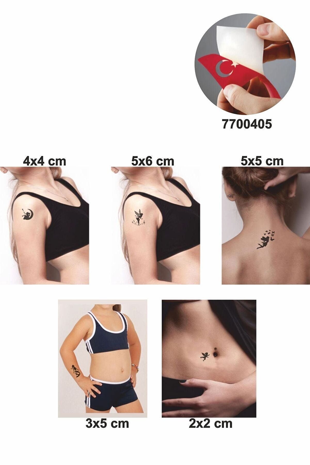 Ai̇rbrush Tattoo Melek Dünyası 5 Adet Geçi̇ci̇ Dövme Kına Şablonu