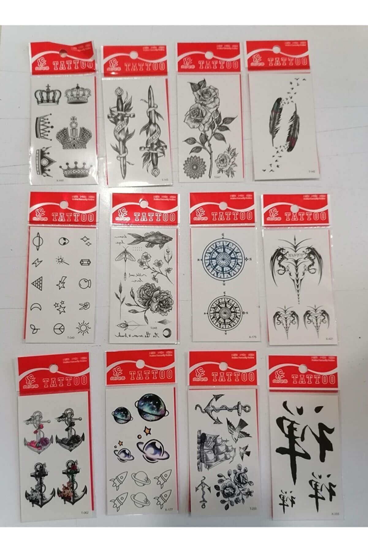 Ai̇rbrush Tattoo Yi̇ng Yang 12 Adet Bi̇rden Yapıştırma Geçi̇ci̇ Dövme Yapma Seti̇