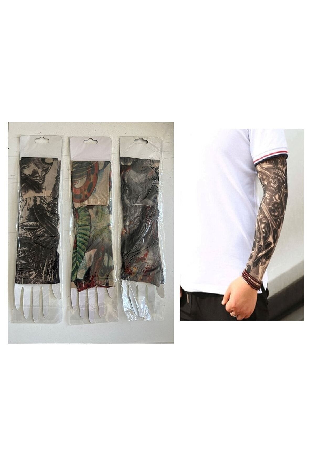 Ai̇rbrush Tattoo 6 Adet Gi̇yi̇lebi̇li̇r Dövme 3 Çi̇ft Sleeves Tattoo Çorabı Sleeves