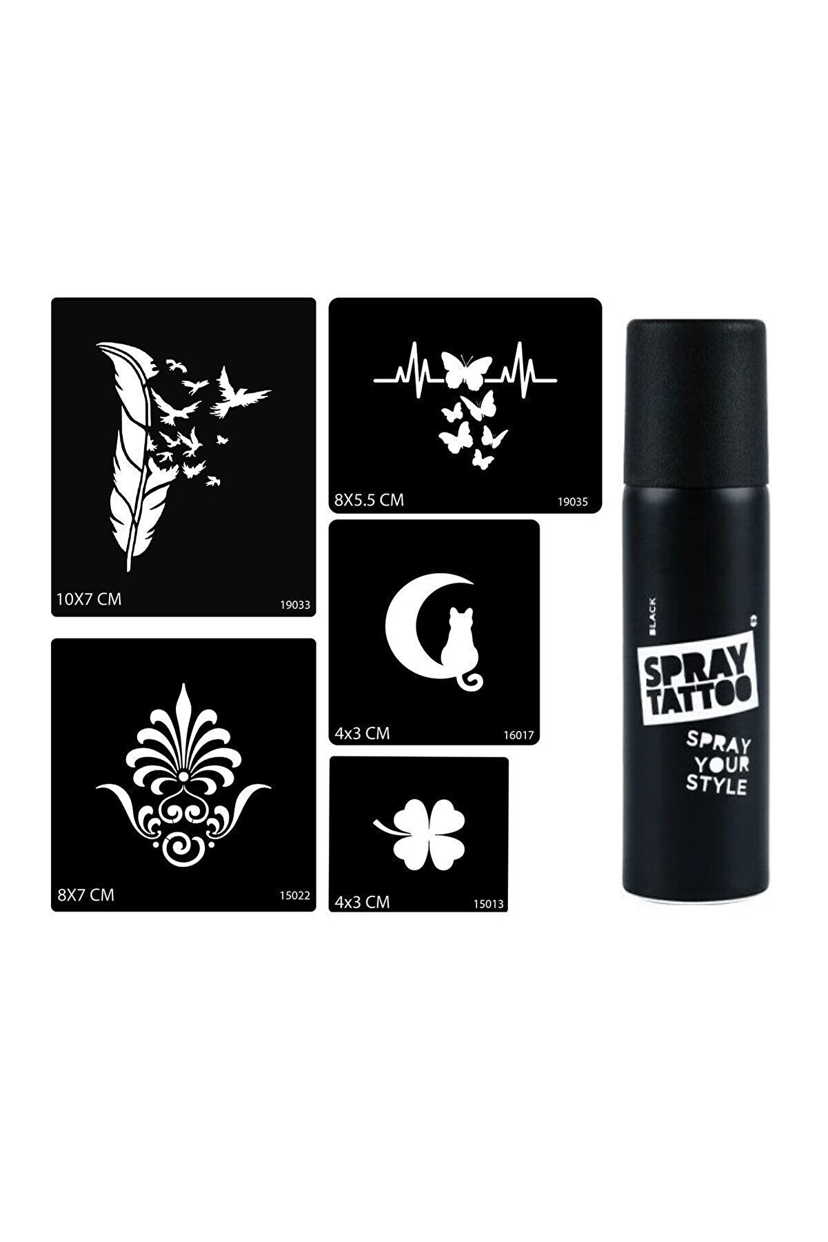 Ai̇rbrush Tattoo Tüy Ve Kelebek Spray Tattoo Geçi̇ci̇ Sprey Dövme Seti̇