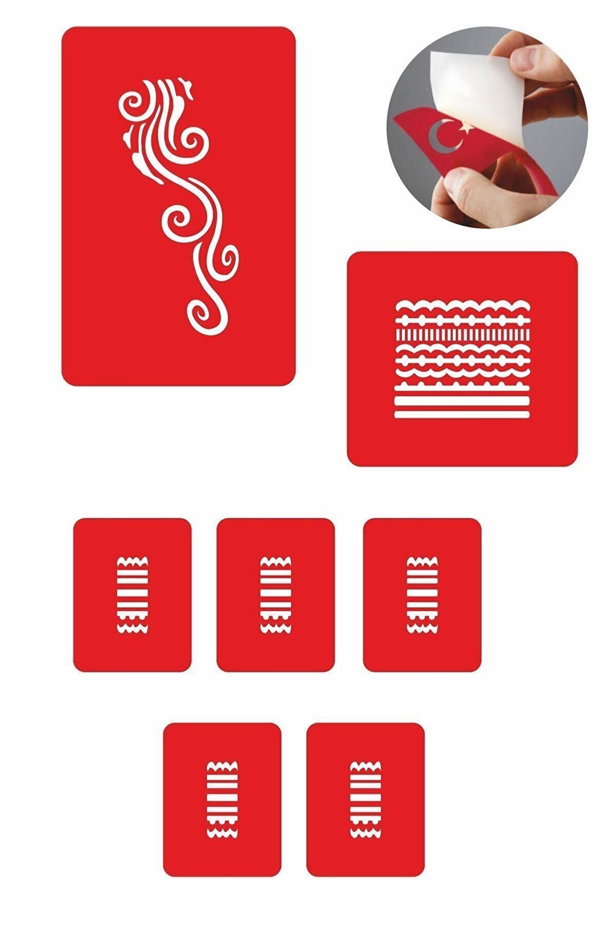 Ai̇rbrush Tattoo Çi̇zgi̇sel Moti̇f 5 Adet Geçi̇ci̇ Dövme Kına Şablonu