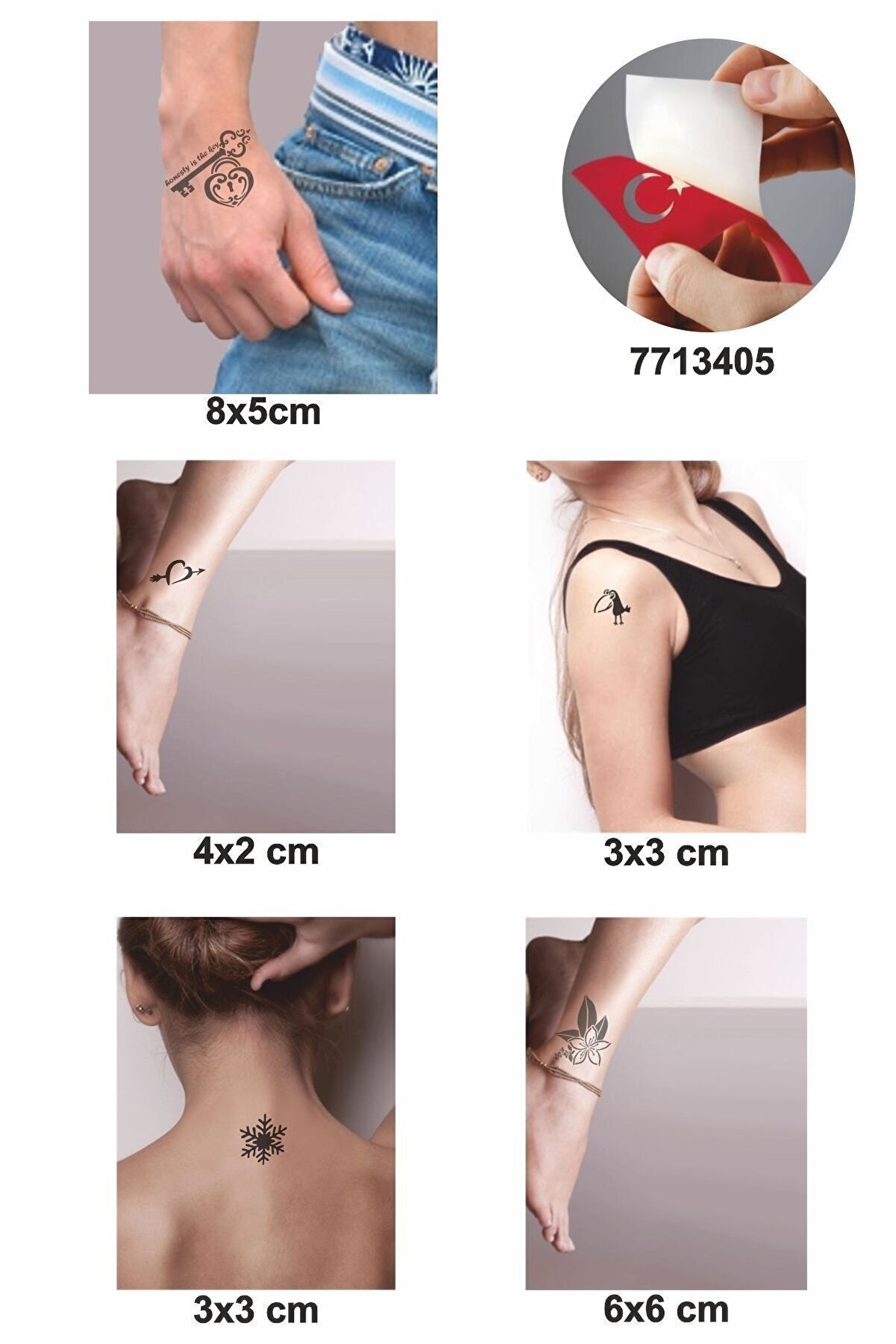 Ai̇rbrush Tattoo Dürüst Desenler 5 Adet Geçi̇ci̇ Dövme Kına Şablonu