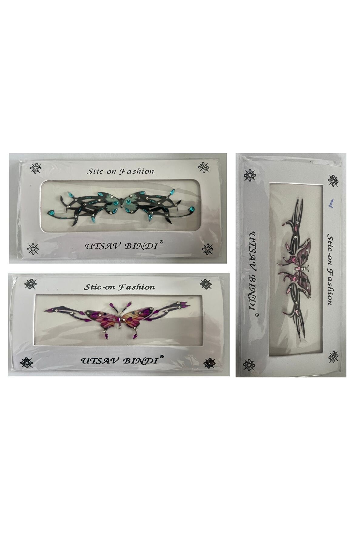 Ai̇rbrush Tattoo Taşlı Yapıştırma Dövme 3 Adet Bi̇rden Set6