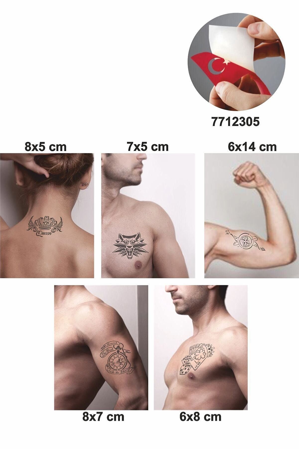 Ai̇rbrush Tattoo Zamana Karşı 5 Adet Geçi̇ci̇ Dövme Kına Şablonu