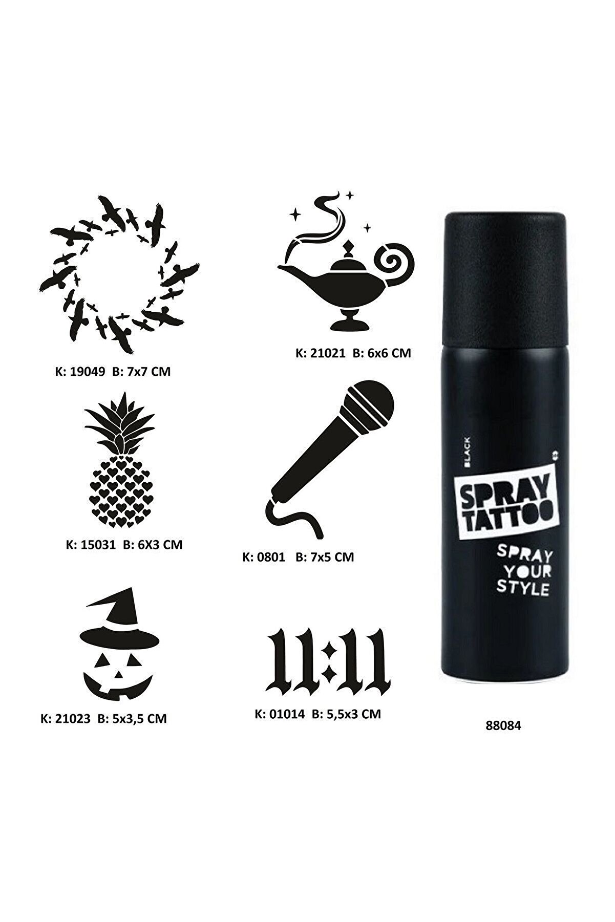 Ai̇rbrush Tattoo Hayalperest Modeller Spray Tattoo Geçi̇ci̇ Dövme Seti̇ Dark Sprey Dövme Ki̇ti̇