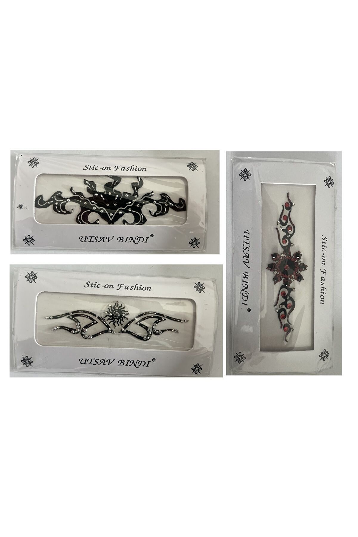 Ai̇rbrush Tattoo Taşlı Yapıştırma Dövme 3 Adet Bi̇rden Set14