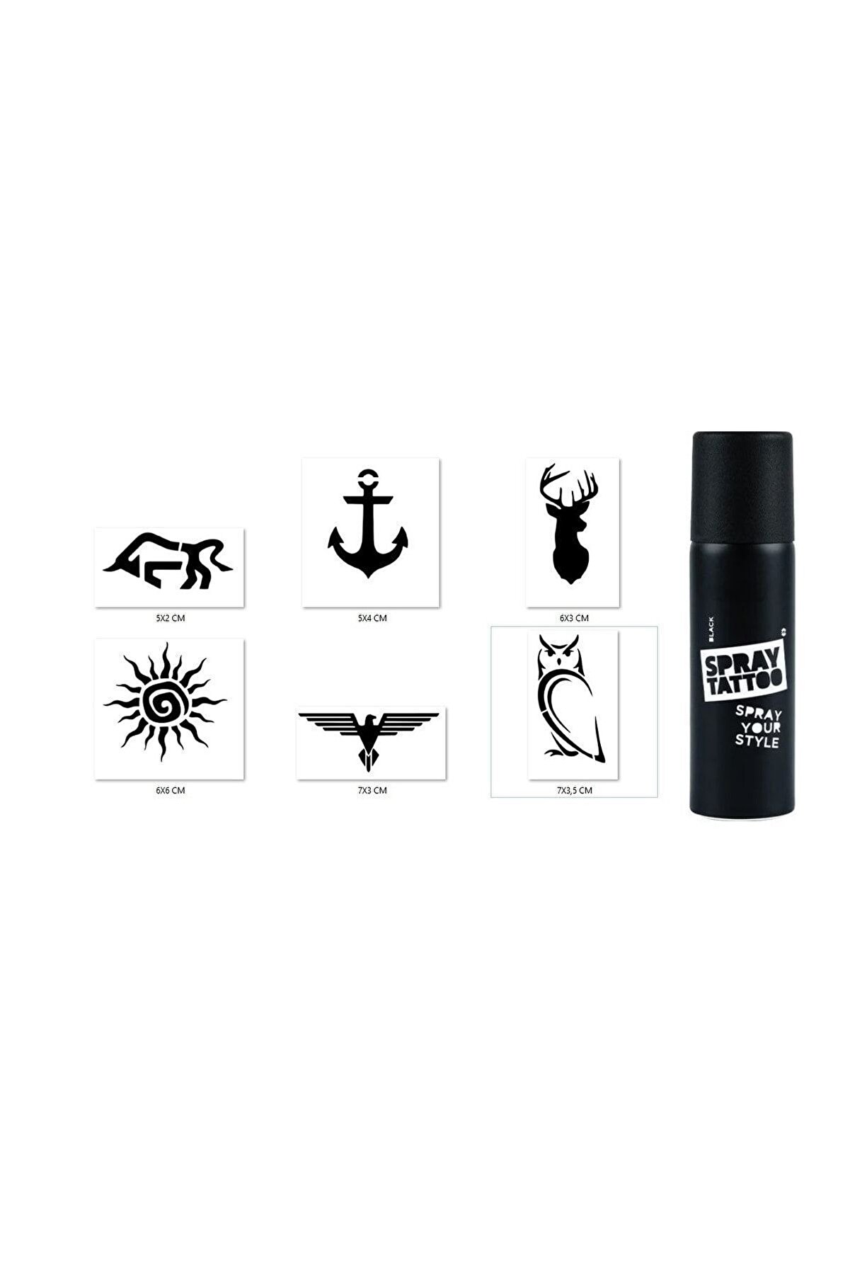 Ai̇rbrush Tattoo Geyi̇k Boğa Spray Tattoo Geçi̇ci̇ Si̇yah Sprey Dövme Seti̇