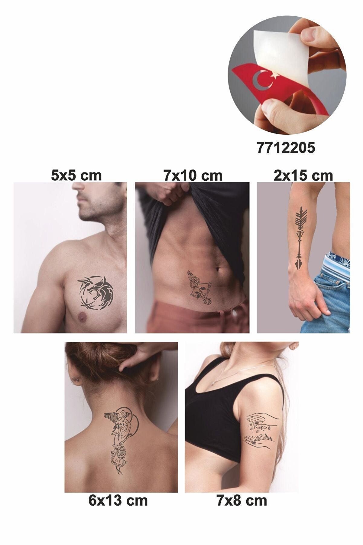 Ai̇rbrush Tattoo Doğruluk Sembolleri̇ 5 Adet Geçi̇ci̇ Dövme Kına Şablonu