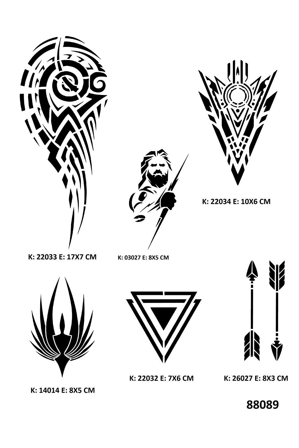 Ai̇rbrush Tattoo Tri̇bal Kol Geçi̇ci̇ Dövme Kalıpları Sadece Desen