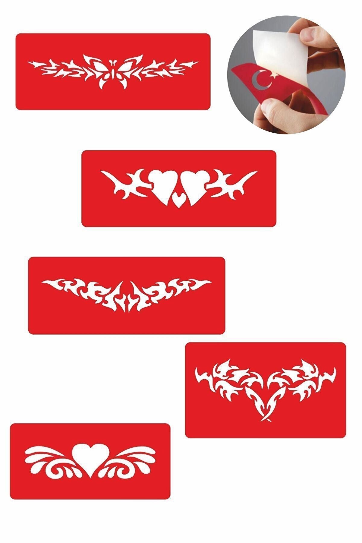 Ai̇rbrush Tattoo Bel Modelleri̇ 5 Adet Geçi̇ci̇ Dövme Kına Şablonu