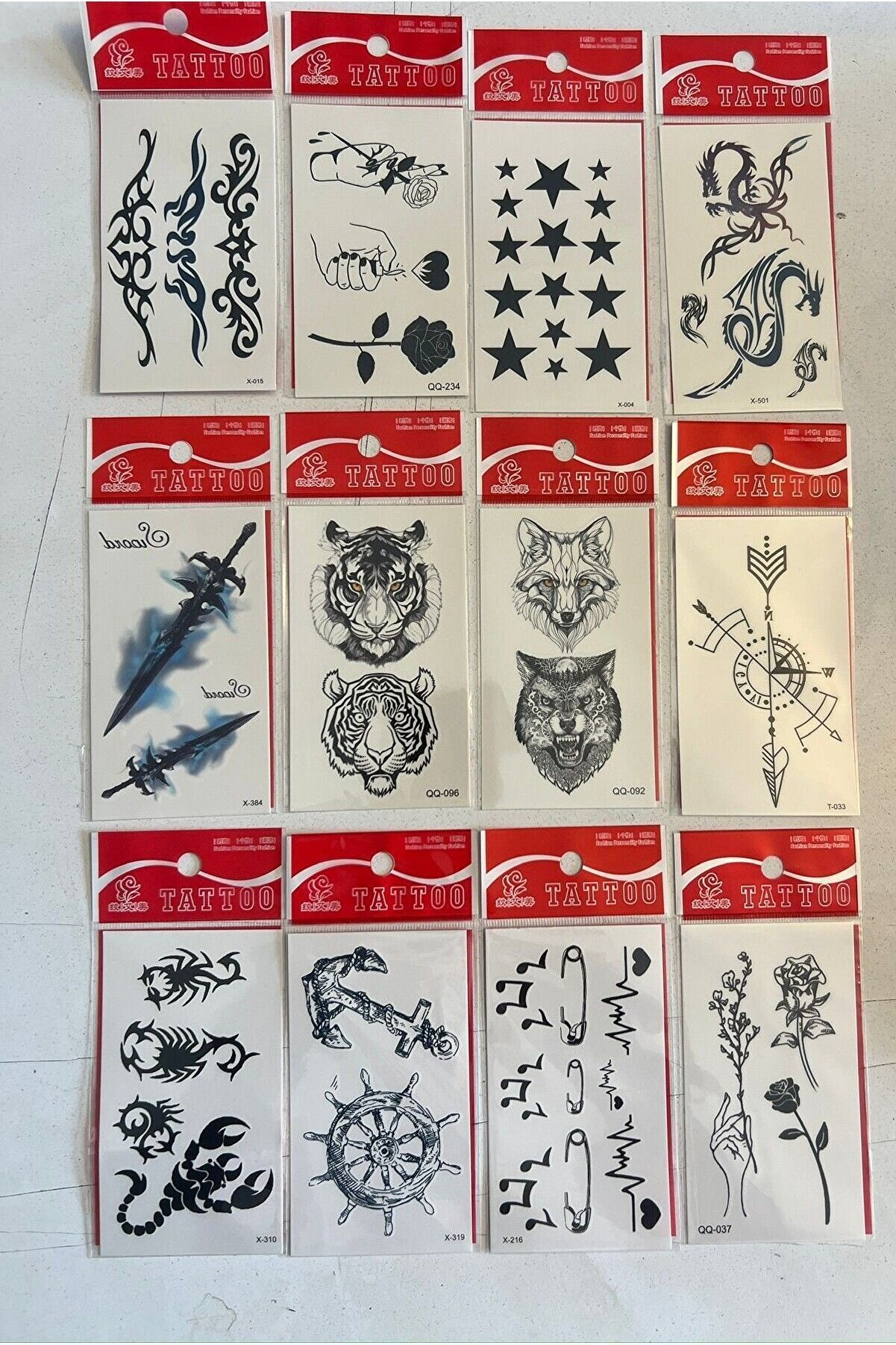 Ai̇rbrush Tattoo Mi̇ni̇mal Geçi̇ci̇ Dövme 12 Adet Bi̇rden Yapıştırma Dövme Model10