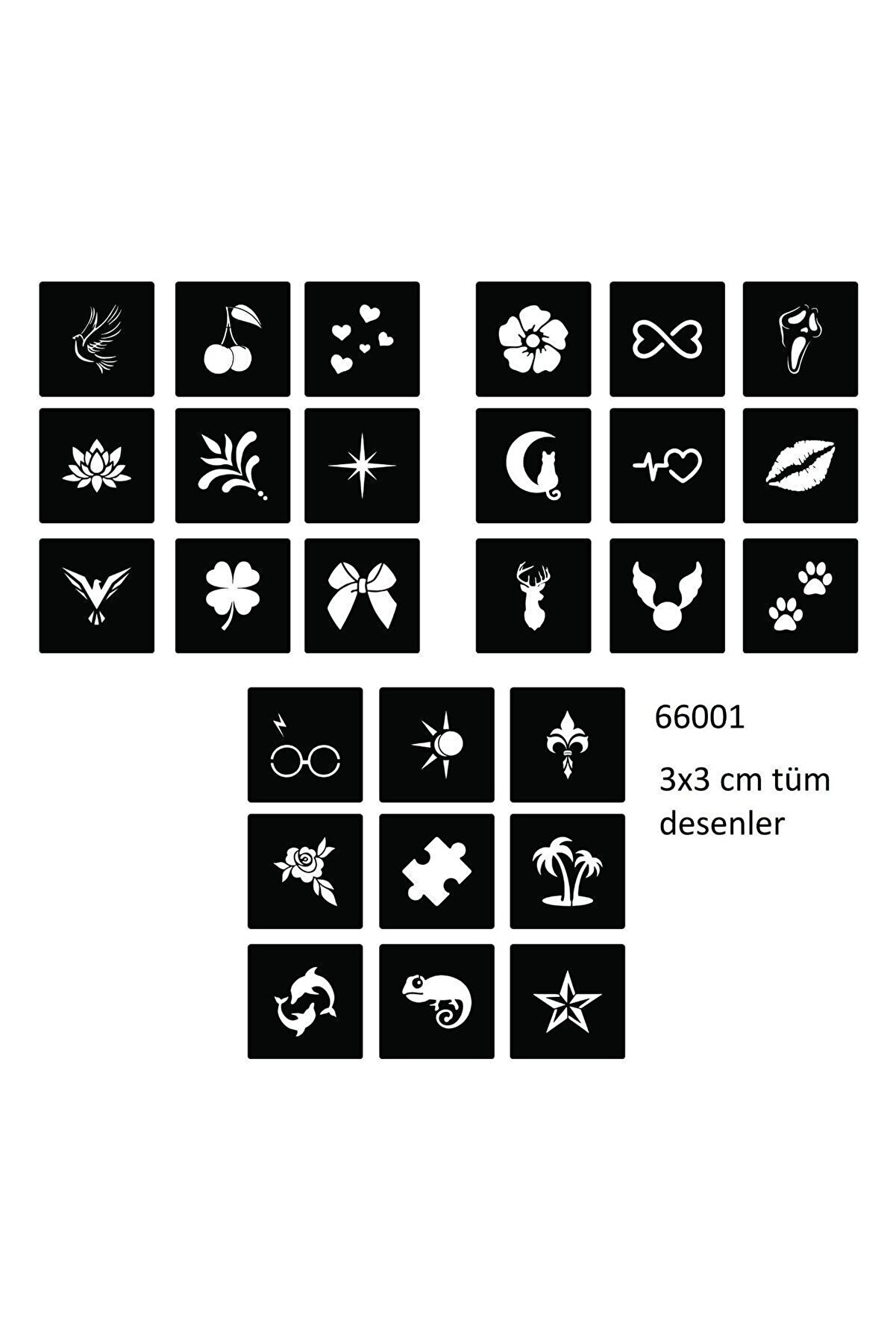 Ai̇rbrush Tattoo Mi̇ni̇mal 27 Adet Kadın Deseni̇ 3 Cm Ge&ccedil;i̇ci̇ D&ouml;vme Şablonu