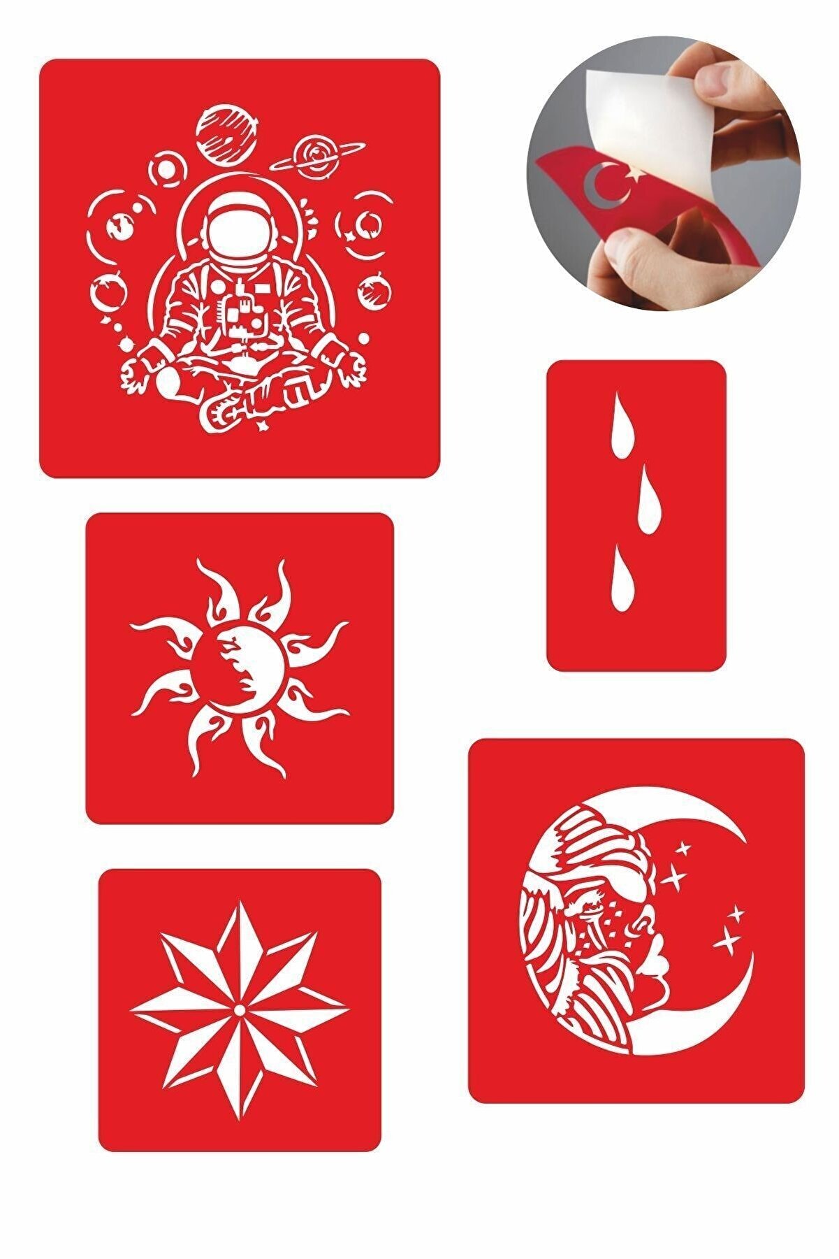 Ai̇rbrush Tattoo Öte Alemler 5 Adet Geçi̇ci̇ Dövme Kına Şablonu