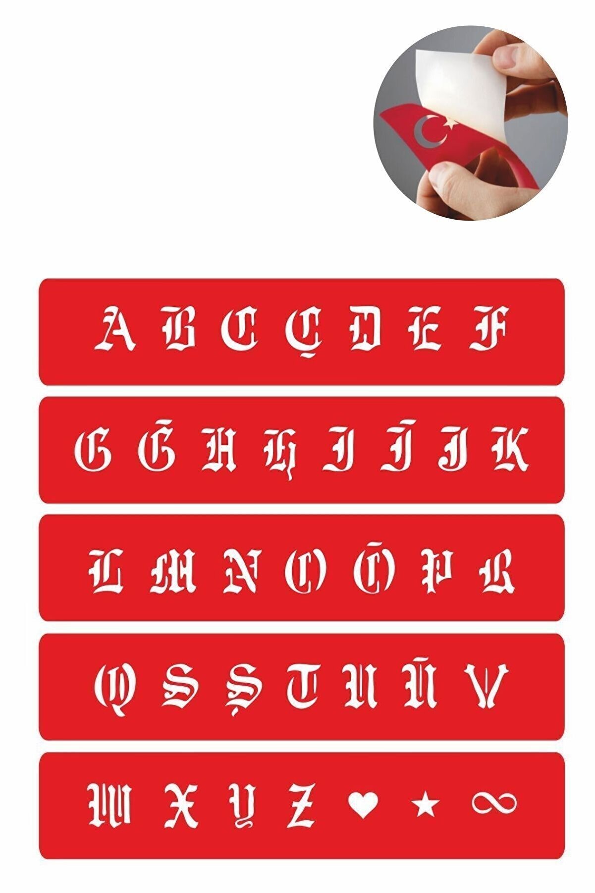 Ai̇rbrush Tattoo Büyük Boy Goti̇k Harf Şablonu Tüm Harfler