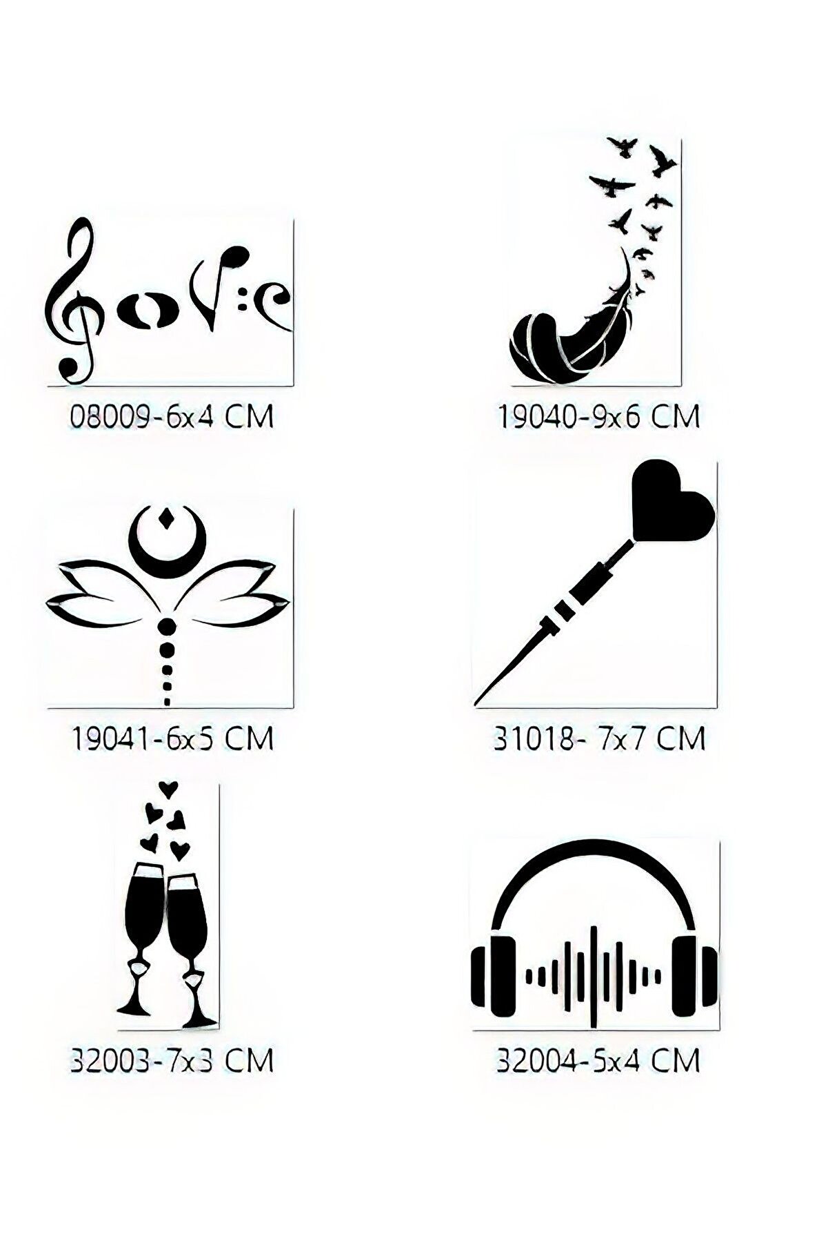 Ai̇rbrush Tattoo Holi̇day Tasarımlar Geçi̇ci̇ Dövme Şablonu Seti̇ Sadece Desen