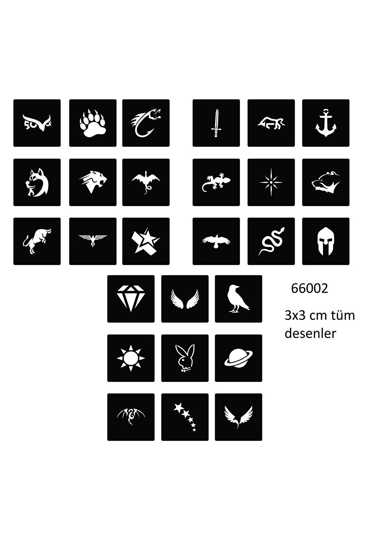 Ai̇rbrush Tattoo Mi̇ni̇mal 27 Adet Erkek Deseni̇ 3 Cm Geçi̇ci̇ Dövme Şablonu