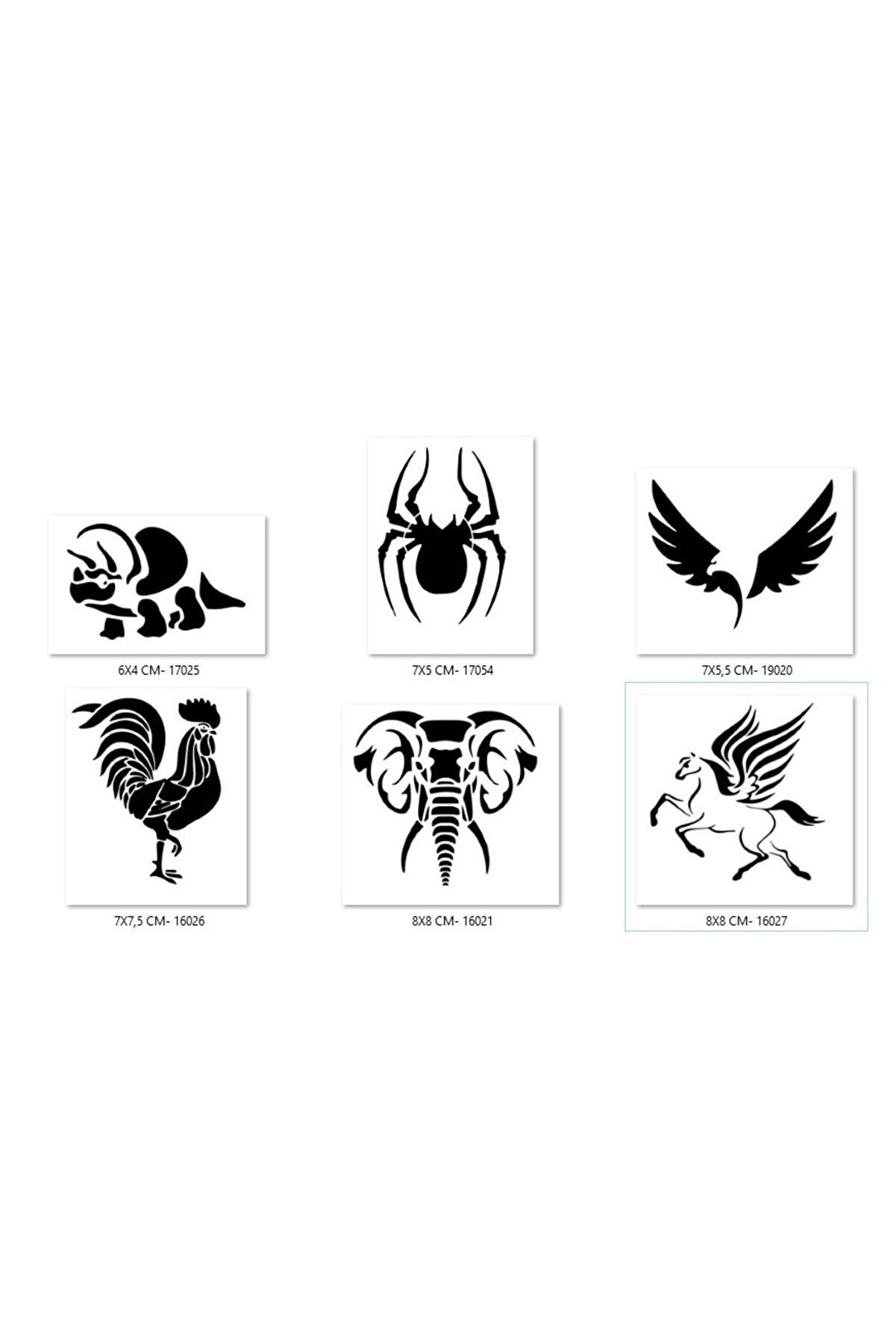 Ai̇rbrush Tattoo Di̇nazor Horoz Geçi̇ci̇ Dövme Şablonu Seti̇ Sadece Desen