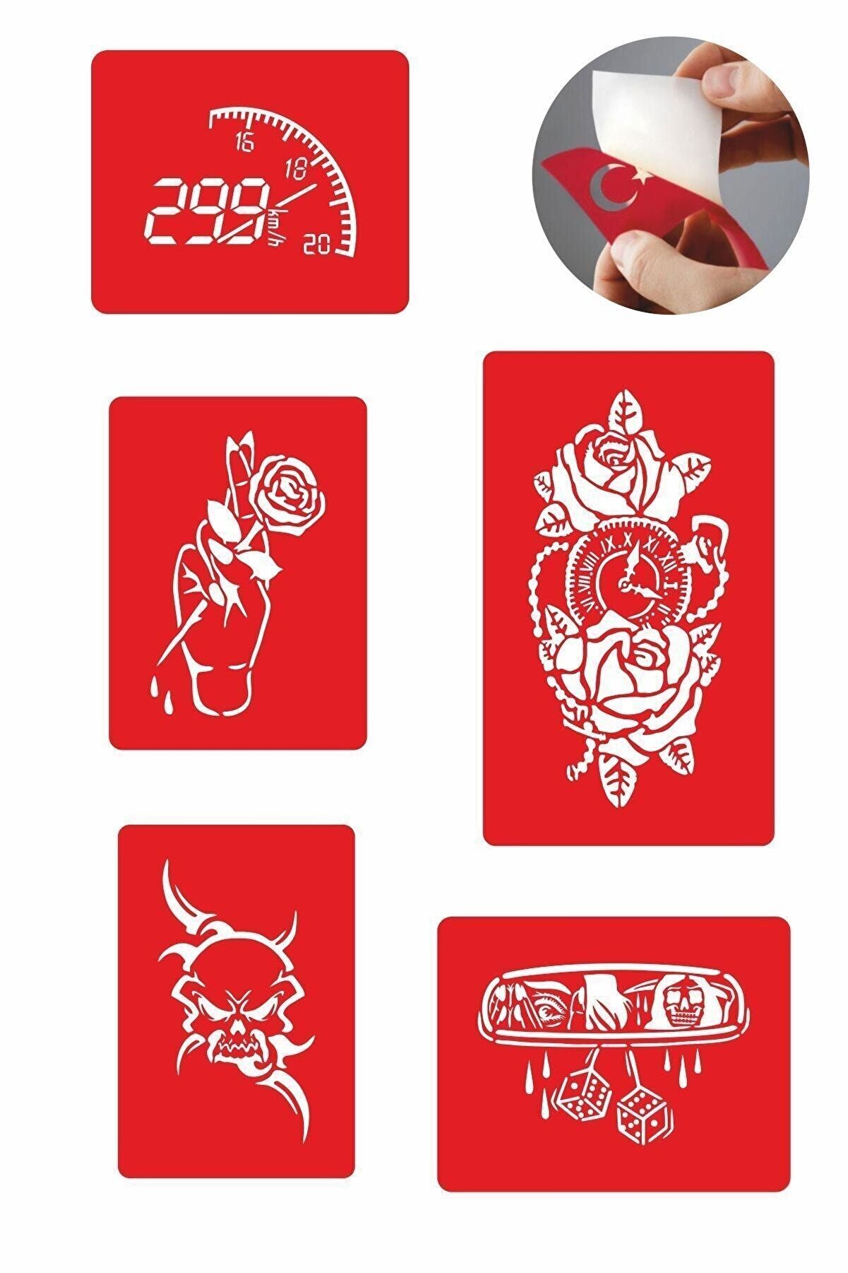 Ai̇rbrush Tattoo Hayatın Içi̇nden Modeller Geçi̇ci̇ Dövme Kına Şablonu