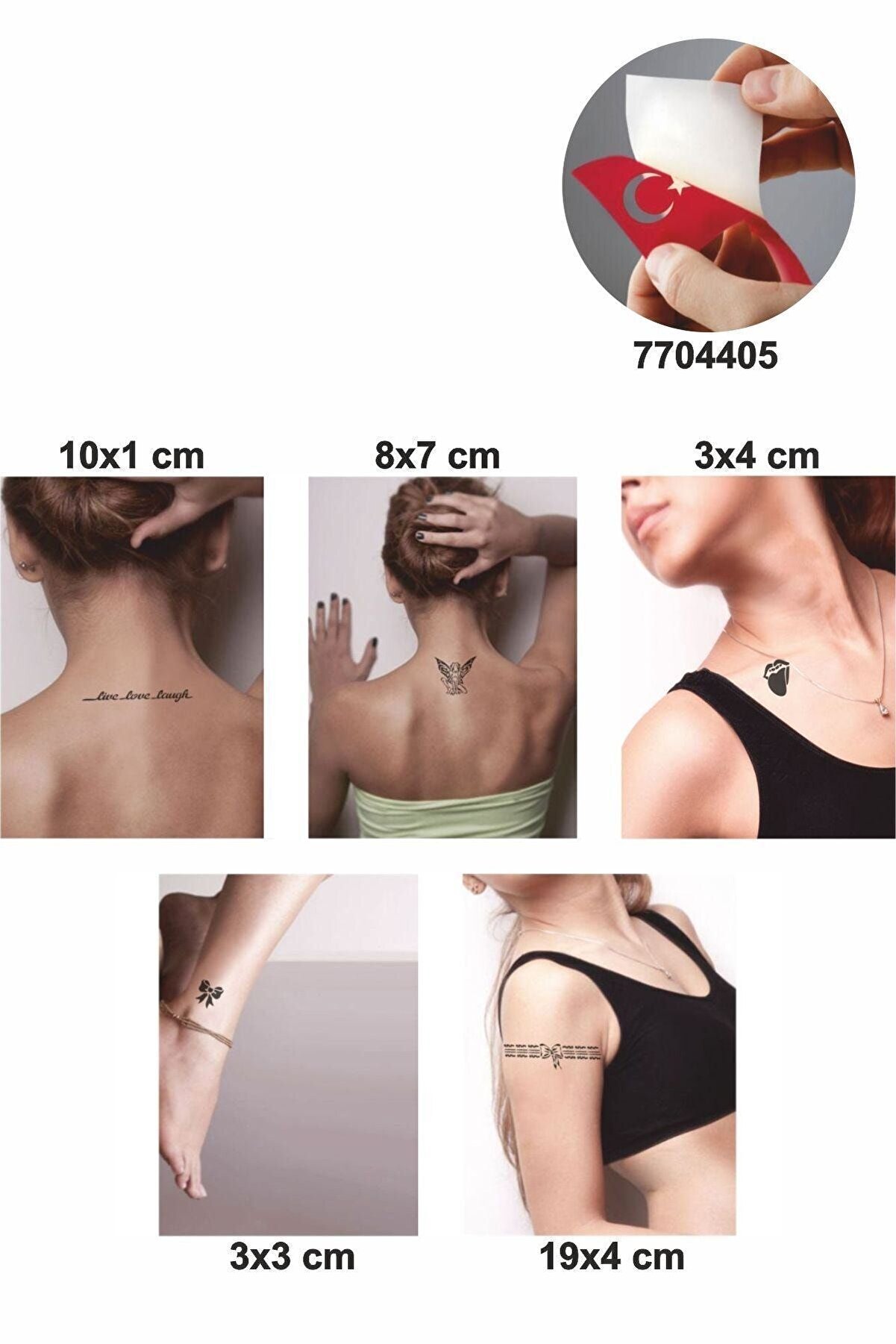 Ai̇rbrush Tattoo Yaşa Sev Gül 5 Adet Geçi̇ci̇ Dövme Kına Şablonu