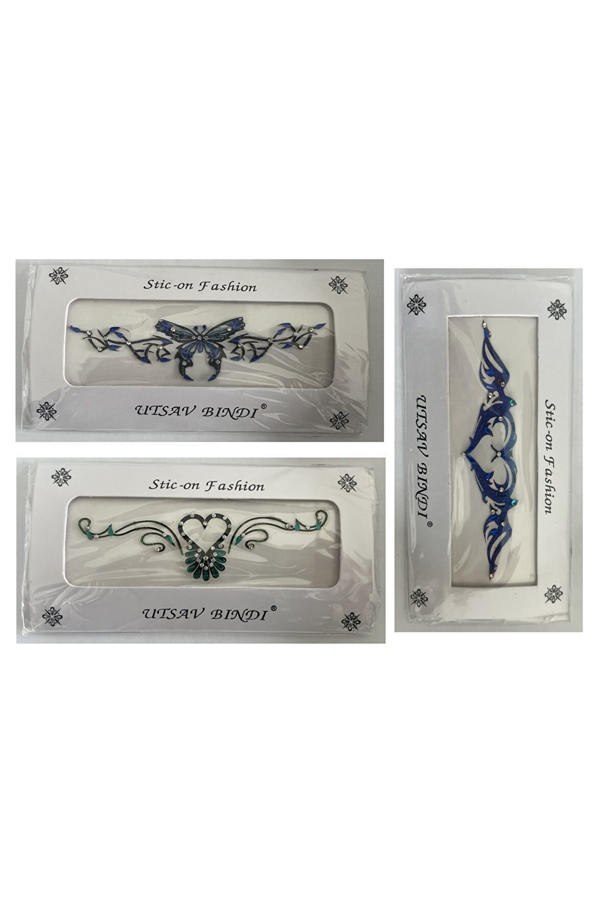 Ai̇rbrush Tattoo Taşlı Yapıştırma Dövme 3 Adet Bi̇rden Set11