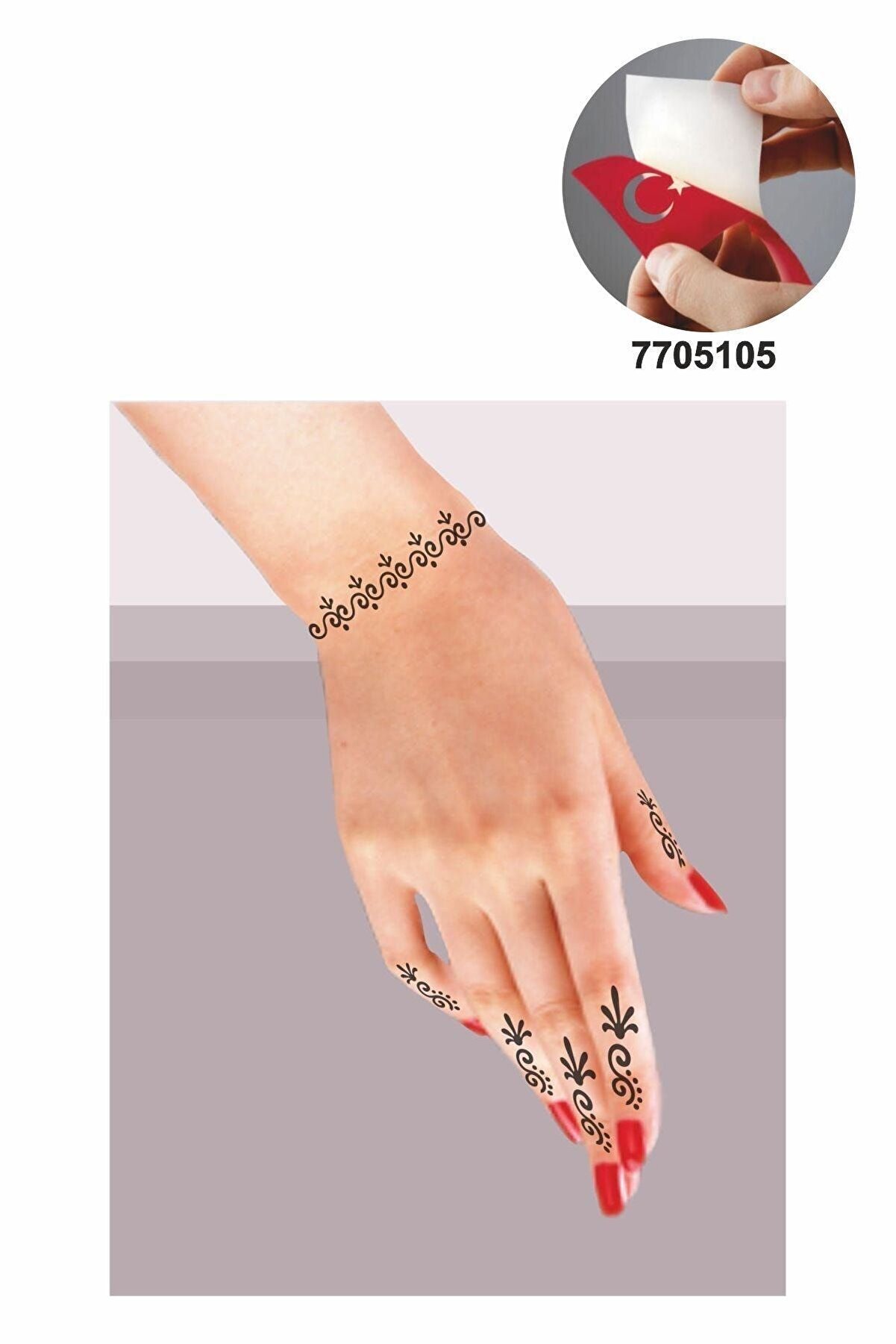 Ai̇rbrush Tattoo Mi̇ni̇k Dallar 5 Adet Ge&ccedil;i̇ci̇ D&ouml;vme Kına Şablonu