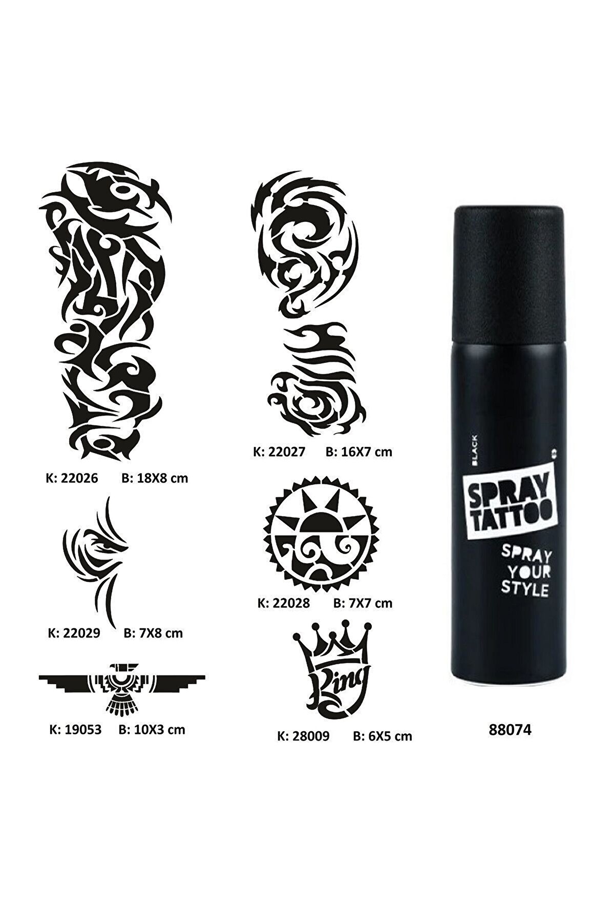 Ai̇rbrush Tattoo Tri̇bal Ve Kol Spray Tattoo Geçi̇ci̇ Dövme Seti̇ Dark Sprey Dövme Ki̇ti̇