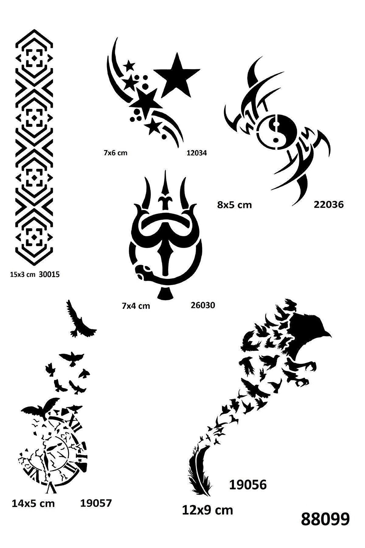 Ai̇rbrush Tattoo Kuş Ve Kol Geçi̇ci̇ Dövme Kalıpları Sadece Desen