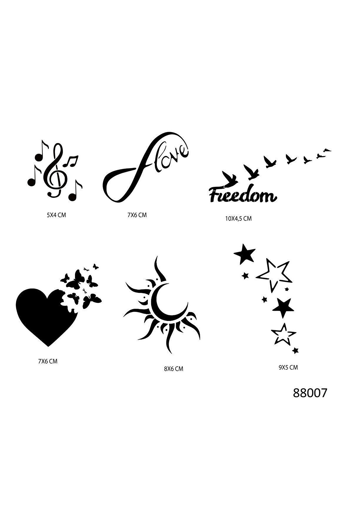 Ai̇rbrush Tattoo Sonsuz Kalpler Geçi̇ci̇ Dövme Şablonu Seti̇ Sadece Desen